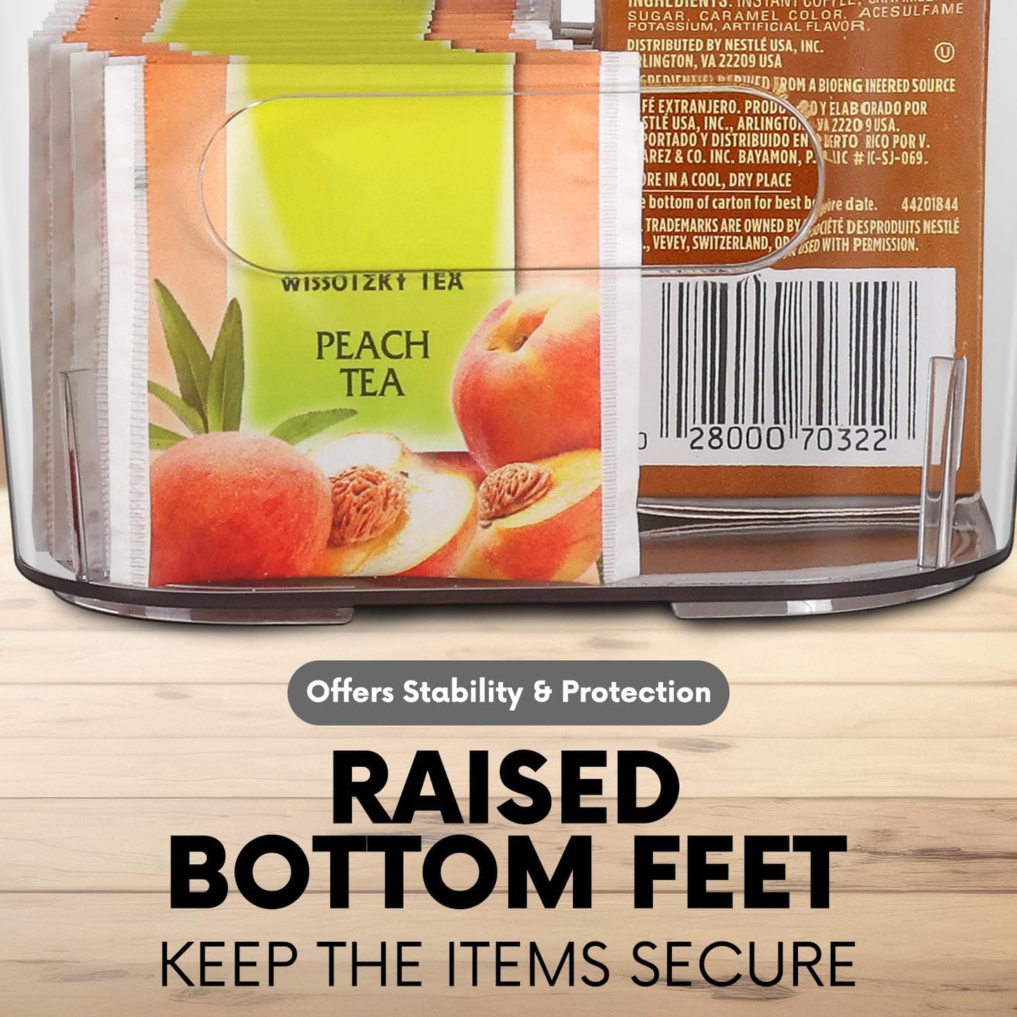 Clear Plastic Storage Bins, Small Fridge Organizer Kitchen Organizers and Storage Containers Bathroom Organization and Storage Bin for Makeup Organizer, fruits, Chips, Perfume, Skin Care, crafts