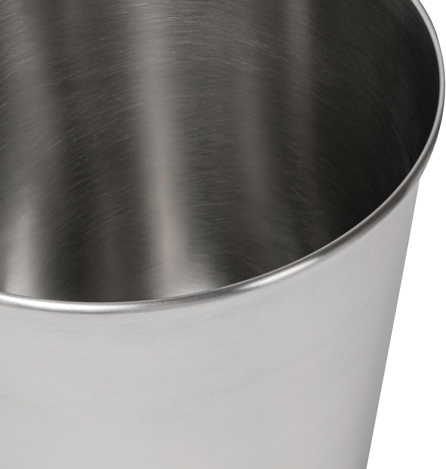 happimess HPM1113C Nolan Modern Classic Smooth Steel 2-Gallon Wastebasket for Home, Bathroom, Living Room, Office, Bedroom, Kitchen, Brushed Steel