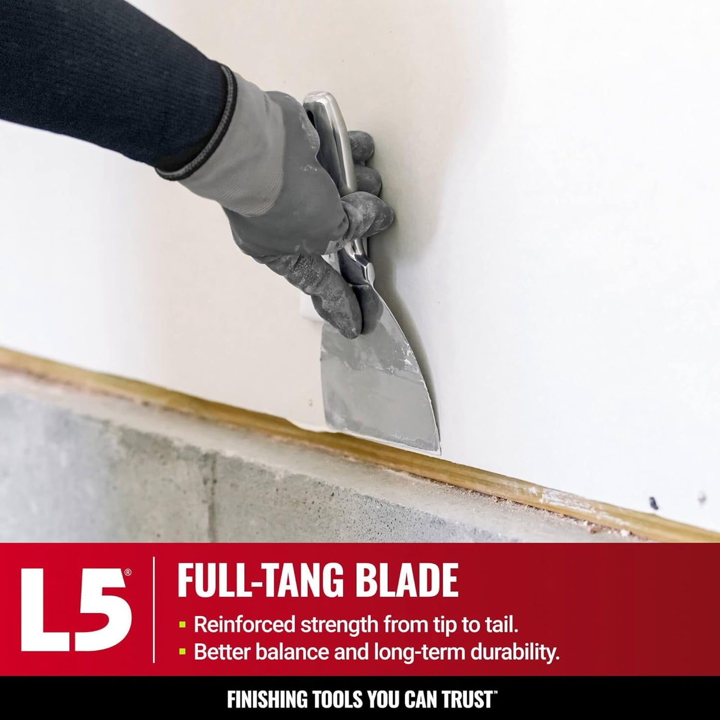 6" All Stainless Steel Joint Knife - LEVEL5 | Professional Grade Putty Blade, Premium Polished All-Metal, Precision Ground Edge, Ergonomic, Corrosion Resistant | 5-406