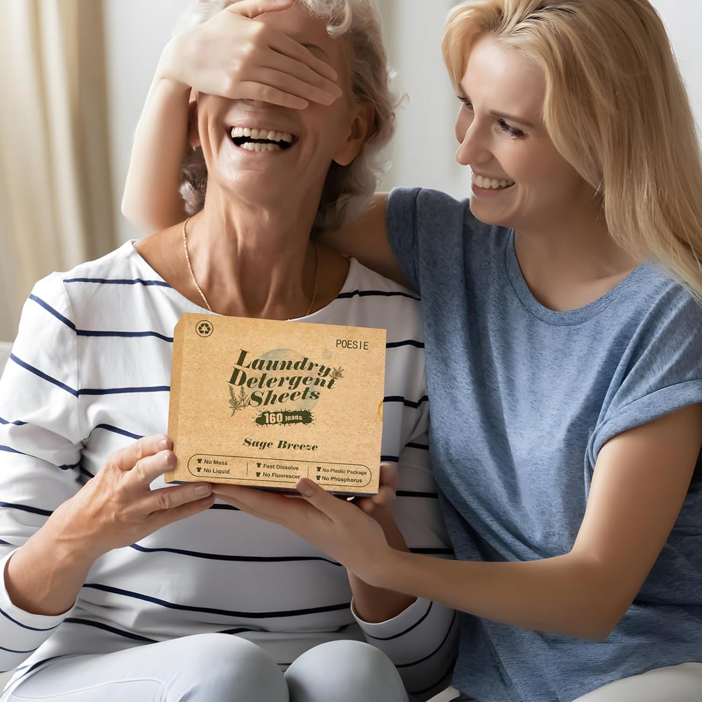 Poesie Laundry Detergent Sheet Sage Breeze Scent 160 Count Washer Sheets Detergent for Travel RV Trip Camping Home Dorm