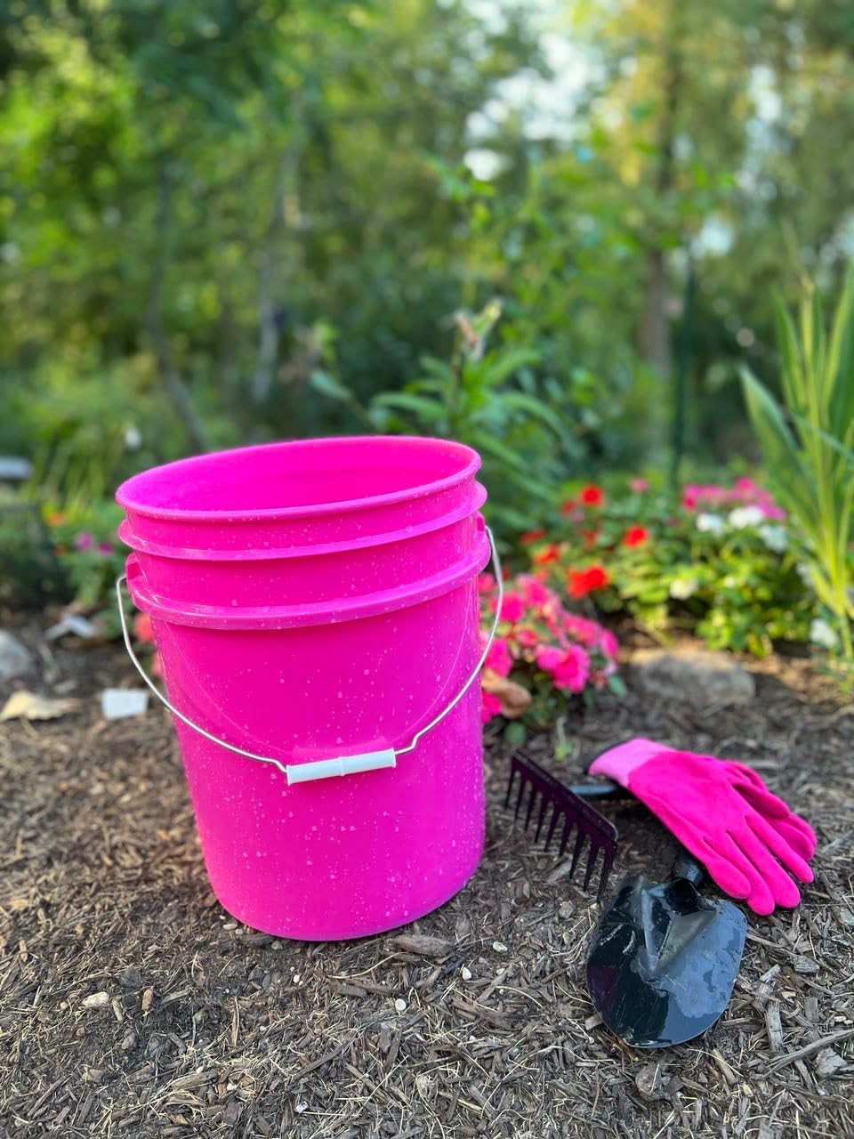 House Naturals 5 Gallon Premium HPDE Plastic Bucket - Made in USA Food Grade Storage Container, BPA Free All Purpose Pail (1, Magenta)