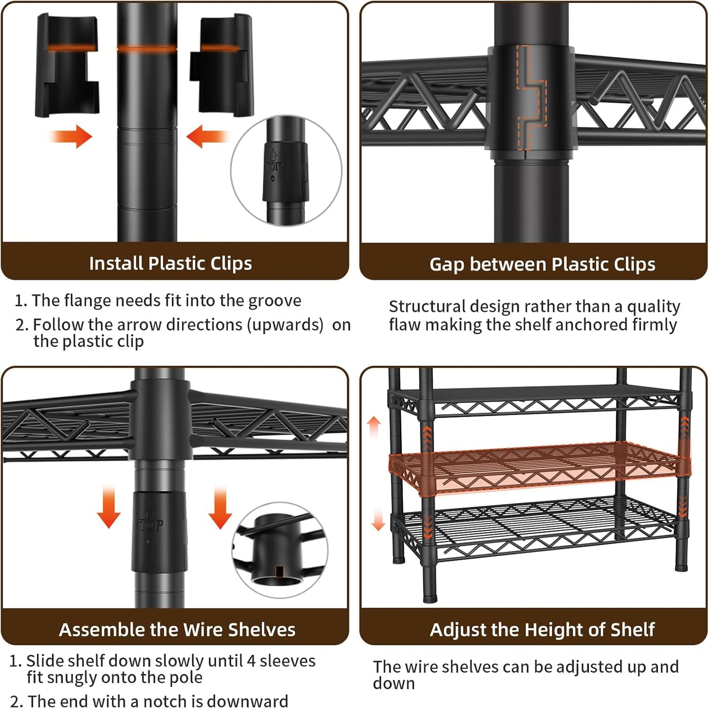 Expandable Heavy Duty Garment Rack Clothes Rack,Large Metal Closet Organizer System Storage Wardrobe,Freestanding Clothing Rack with 9 Adjustable Wire Shelves&3 Hang Rods,MaxLoad 1500lbs