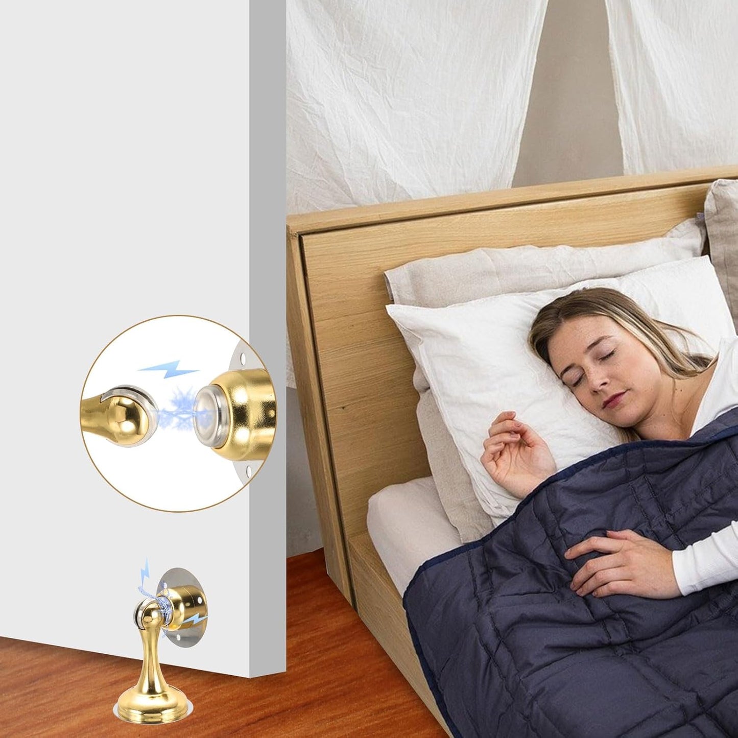 MECCANIXITY Magnetic Door Stoppers Stainless Steel Door Stops, Wall Floor Mounted Doors Holder Keep Doors Open for Home Office Closet (Reddish Bronze)