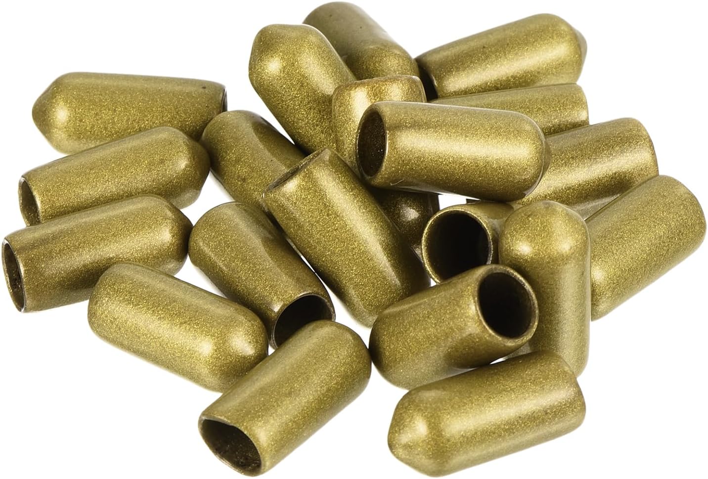 uxcell 20pcs Rubber End Caps 7mm ID Vinyl Round Tube Bolt Cap Cover Thread Protectors Gold