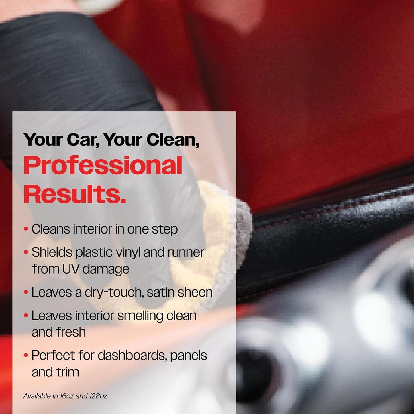 Malco Clean & Shine Interior Car Cleaner and Dressing – Restore Leather, Plastic and Vinyl Surfaces in Your Vehicle/Clean, Condition and Protect in 1 Simple Step / 1 Gallon (125901)