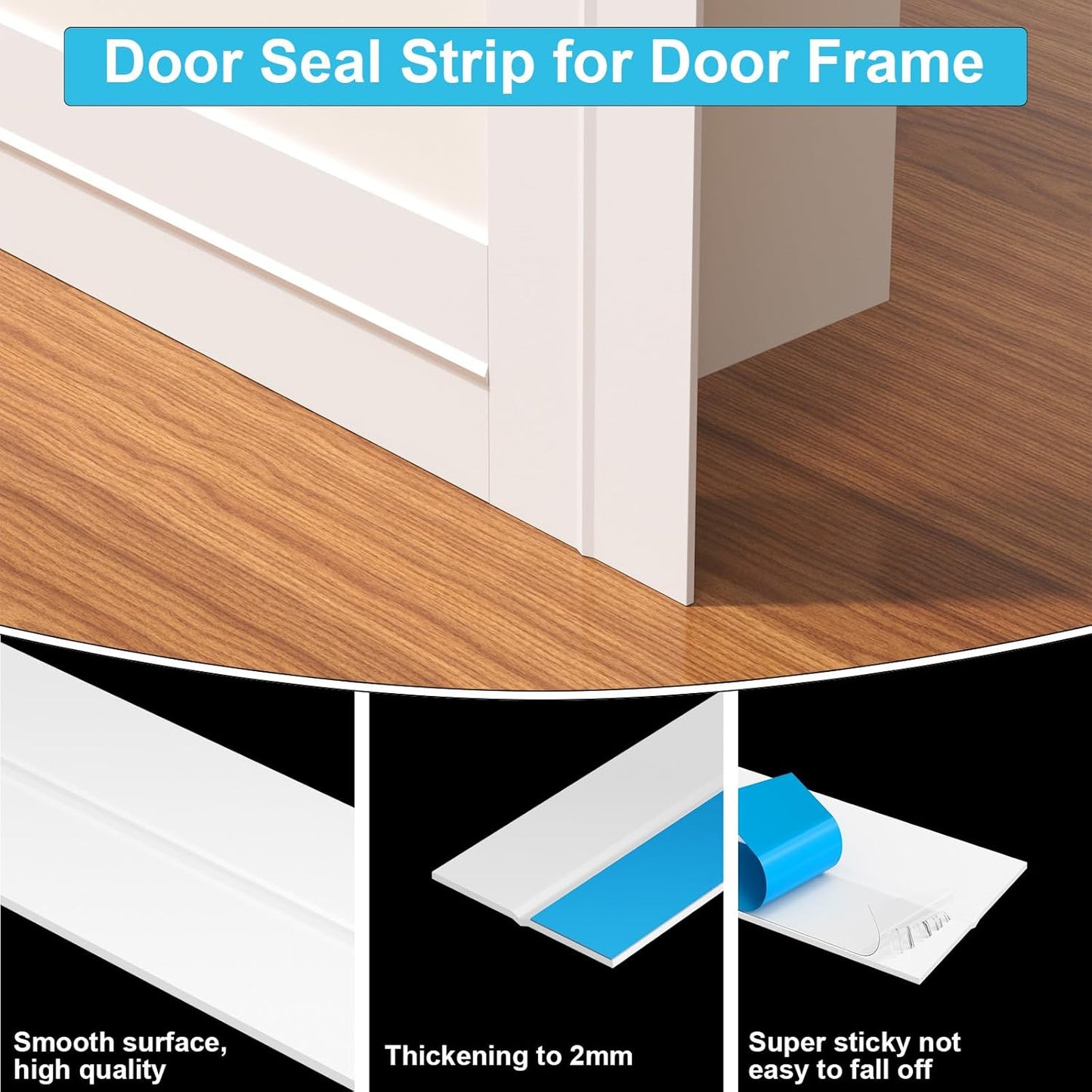 Weather Stripping Door Seal, Silicone Strip for Frame and Gaps Draft Stopper,Glass Shower Door Sweep, White, 20 Feet x 3 Inch