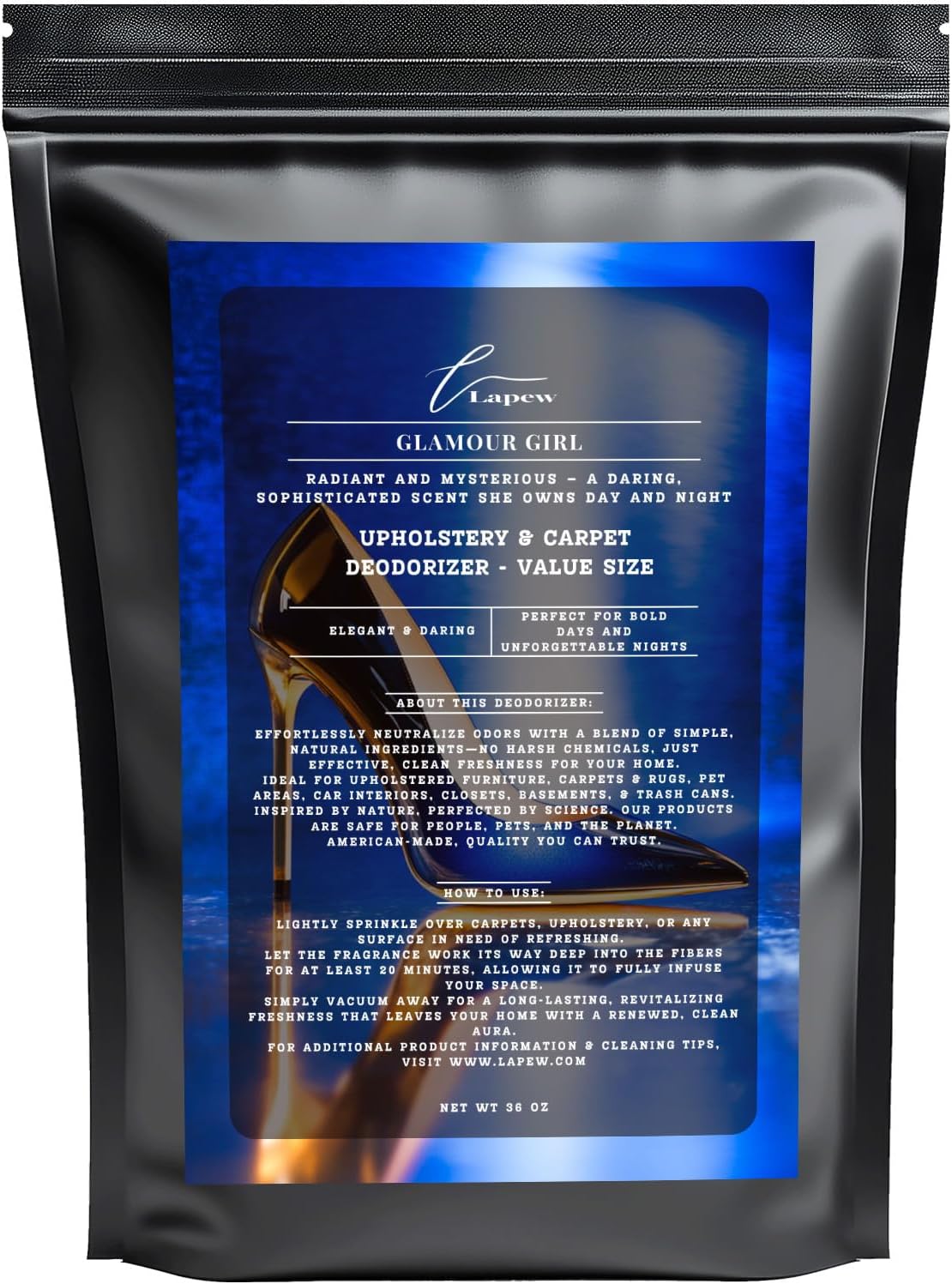 Glamour Girl Carpet Freshener Powder Value Size 36 oz | Powerful Odor Eliminator for Home | Upholstery Deodorizer | Carpet Deodorizer | Cat Litter Box | Good Girl Fragrance