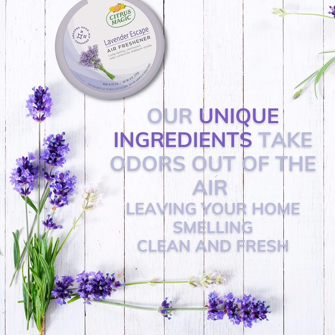 Citrus Magic Odor Absorbing Solid Air Freshener, Lavender Escape, 8-Ounce, Pack of 6