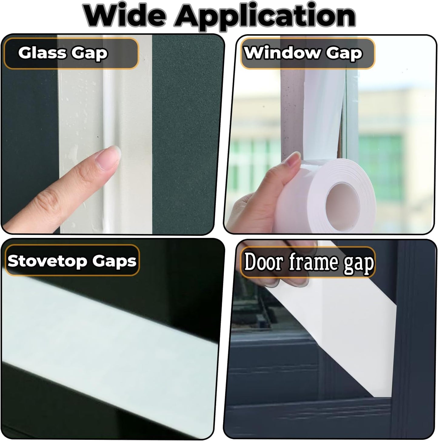 Window Insulation for Winter Weather Sealing Tape 2 Inch x 50 Yards Weather Stripping Residue Free Draft Isolation Sealing Film Tape for Shower Glass Gaps and Doors Windows