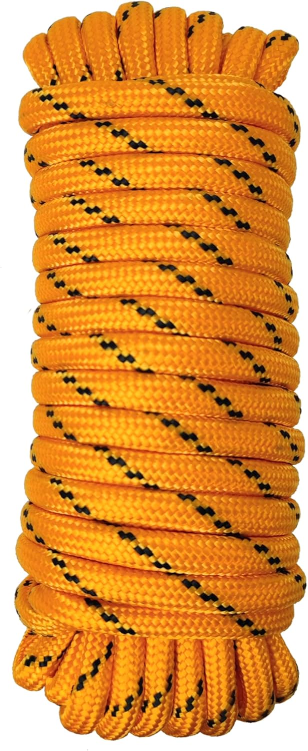 Diamond Braided Polypropylene Rope Nylon Rope Mix Thick Heavy Duty Ropes 1/2 inch 50ft High Strength Perfect for Clothesrope Camping Hiking and Other Outdoor Activities Orange 50ft