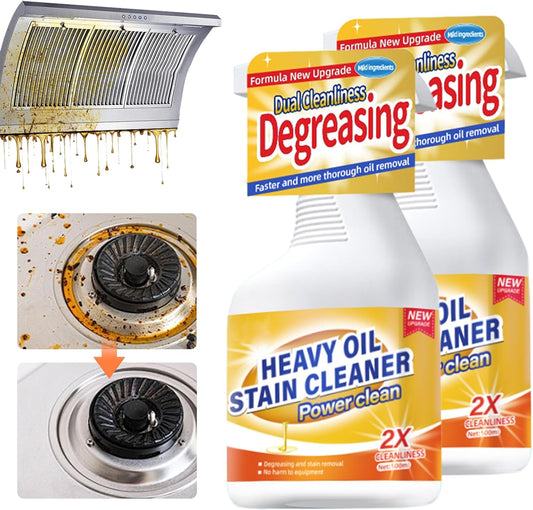 Kitchen Heavy Oil Cleaner, 2025 Newly Upgraded Heavy Duty Oil Stain Remover, 500 ML Multipurpose Cleaner Spray, Kitchen Degreaser Spray for Stovetops, Ovens, Range Hoods (2)