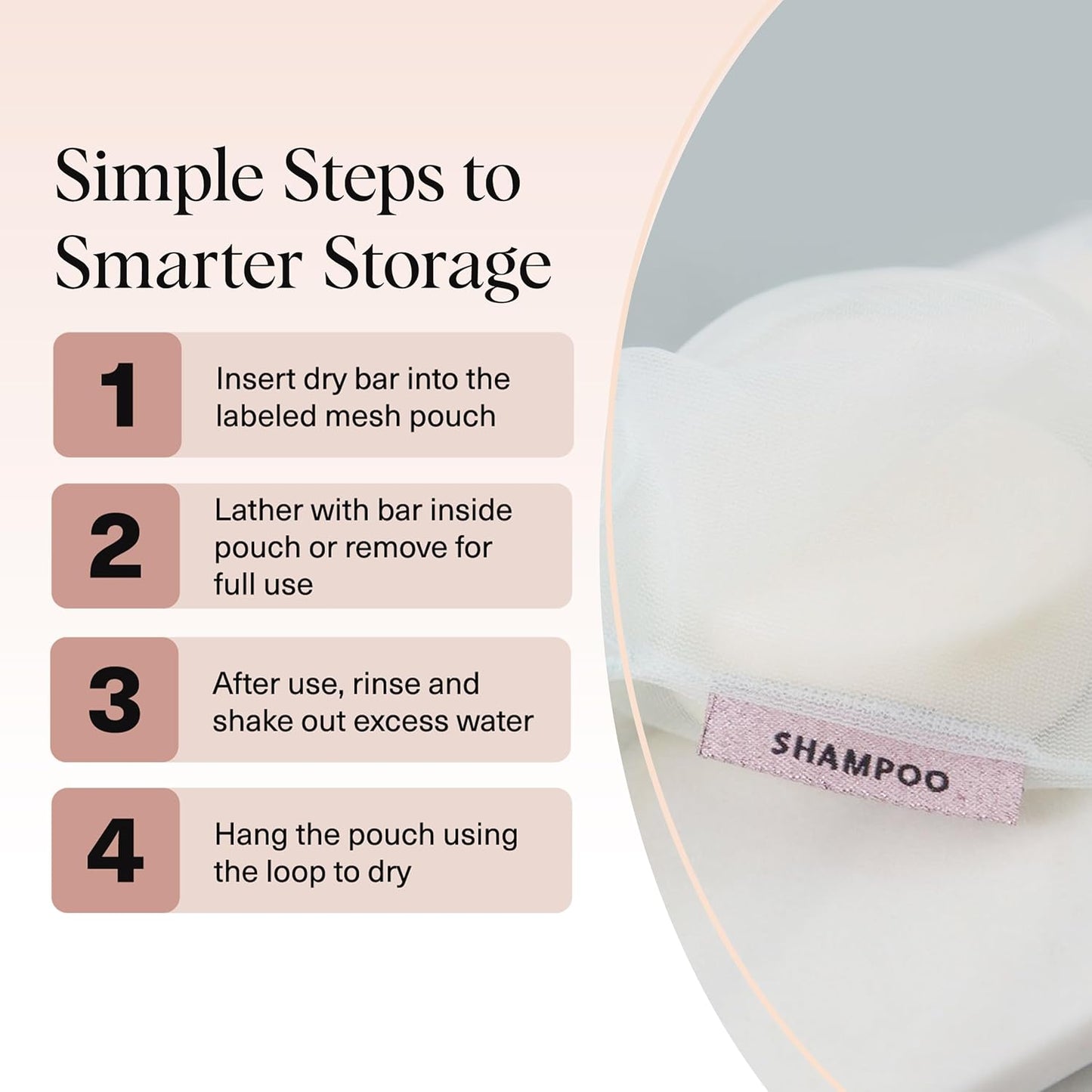 Kitsch Bar Soap Saver Bag – Patented Mesh Bag Soap Holder for Shampoo and Conditioner Bars - Extends Use & Prevents Soggy Mess - Recycled Mesh Beauty Pouch, Eco-Friendly – Mint