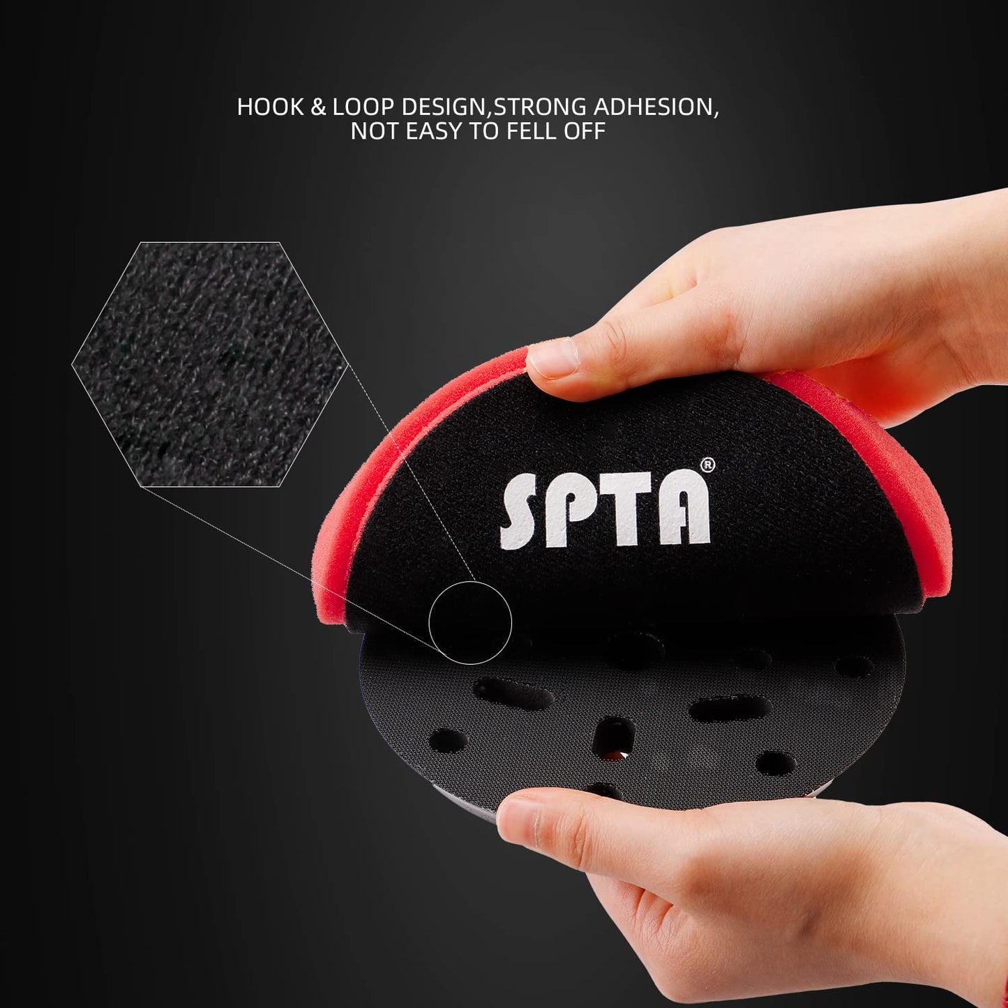 Red Finish Polishing Pads, Buffing Pads, SPTA 1Pcs 5.5 Inch Face for 5 Inch 125mm Backing Plate Compound Buffing Sponge Pads for Car Buffer Polisher Compounding, Polishing and Waxing-FPTSS5R