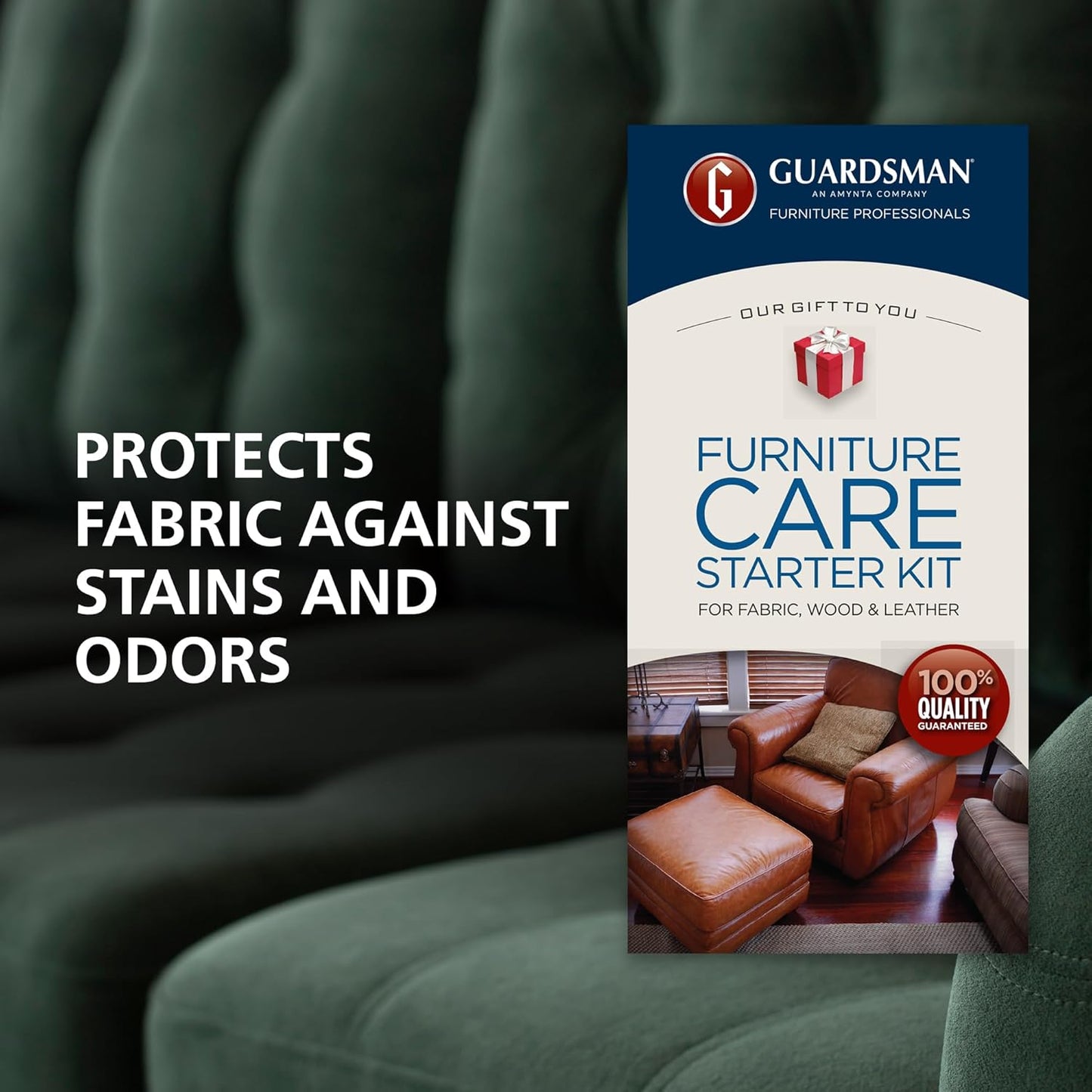 Guardsman Furniture Care Kit; Leather Conditioner, Polishing Cleaner; Includes 5 Clean & Renew Wipes, 5 Protect & Preserve Wipes; 1 Dusting Cloth; 1 Clean & Polish and 1 Stain & Odor Eliminator Spray