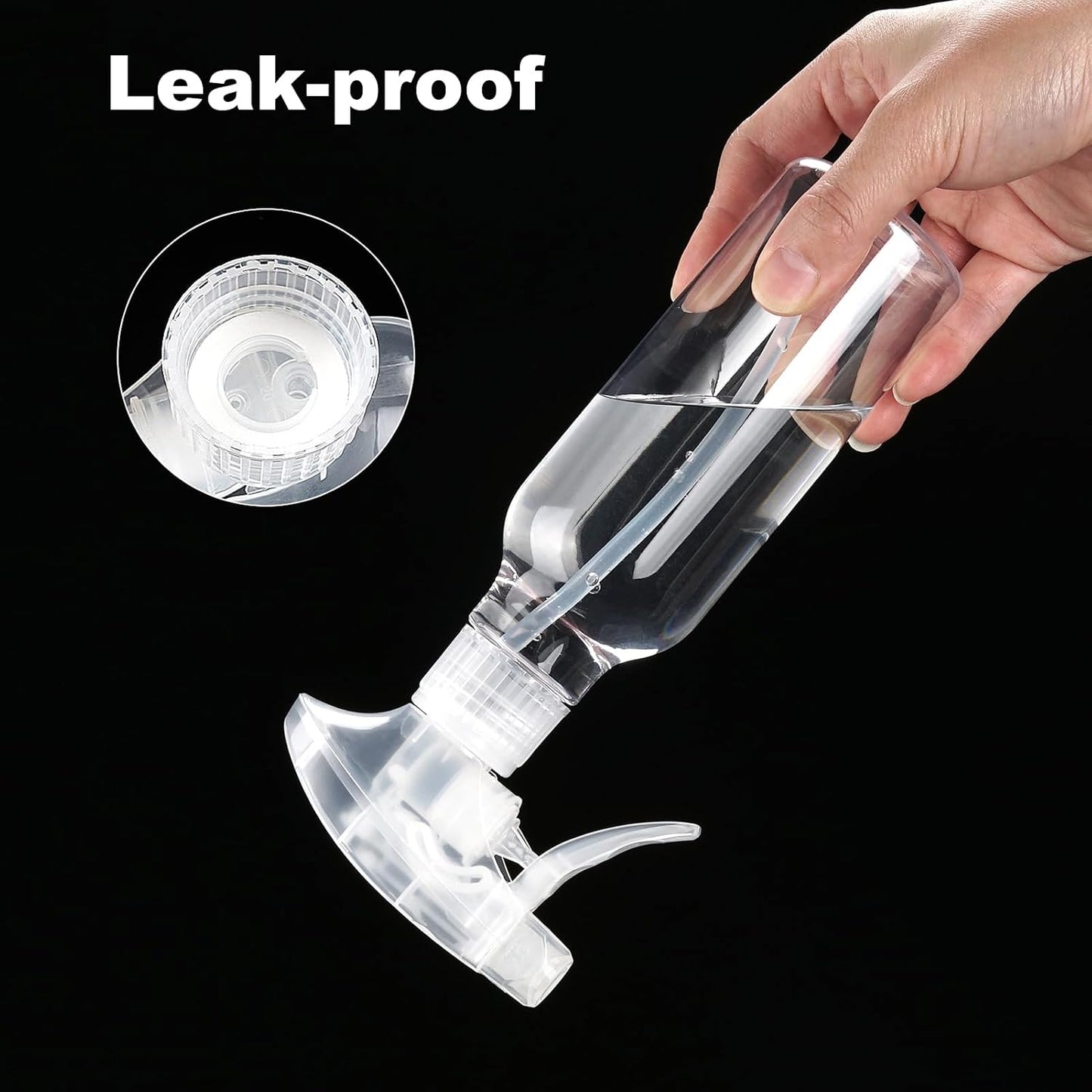 Cosywell Plastic Spray Bottles 8.8oz/260ml 2 Pack Empty Spray Bottle for Cleaning Mist/Stream Heavy Duty Water Spraying Bottle for Cooking Solutions Essential Oils Hair Care(Clear)