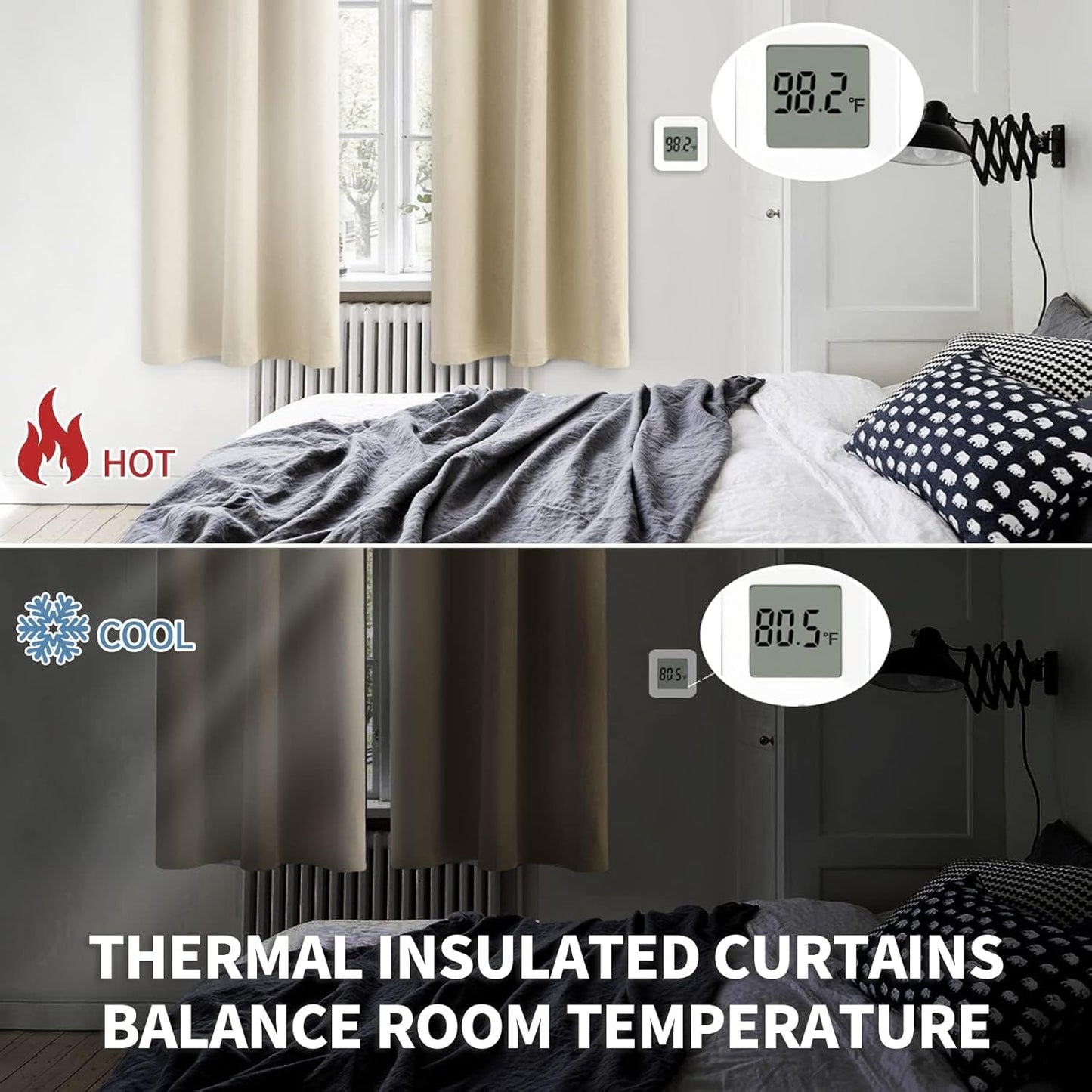 BGment Beige Blackout Curtains for Kitchen Cafe Window 34 x 40 Inch Long - Short Length Drapes with Rod Pocket Half Window Darkening Blinds for Bathroom Rv Bedroom, 2 Panels