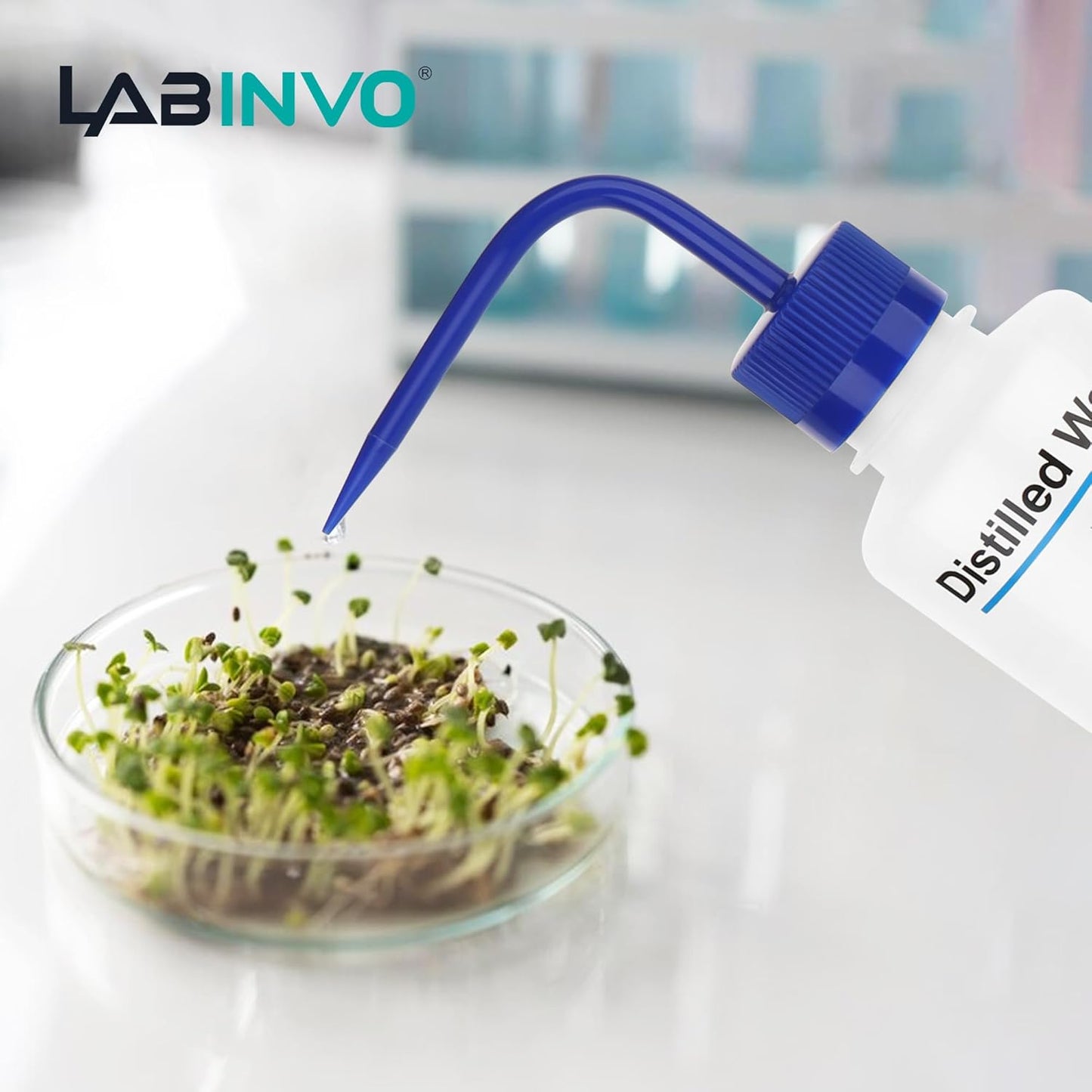 Safety Wash Bottles, Vol.500ml, 6PCS of Lab Rinse Squeeze Bottles, Printed Acetone, Ethyl Alcohol, Methanol, Isopropanol, Distilled Water, Sodium Hypochloride, LDPE Material, IN-WBS001