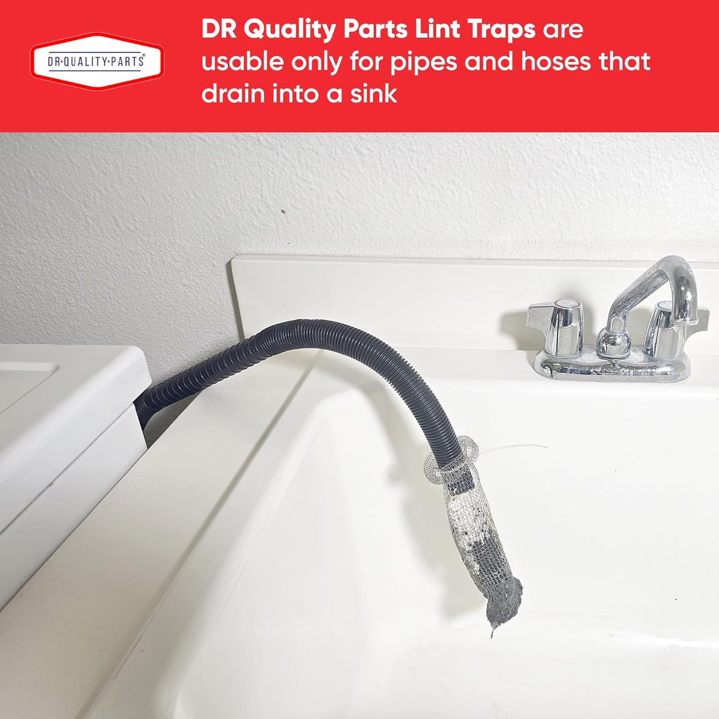 Washing Machine Lint Trap – Stainless Steel Hose Filter, Mesh Drain Catcher, Washer Sock Lint Remover, Rust-Free Snare Laundry Filter with Nylon Cable Ties, 29cmx6.5cm – 30-Pack