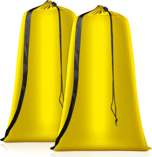 Heavy Duty Laundry Bag 2 Pack XL Nylon Laundry Bags with Straps, Washable Large Dirty Clothes Organizer with Drawstring Closure, Travel Washing Bag Fit a Laundry Hamper or Basket