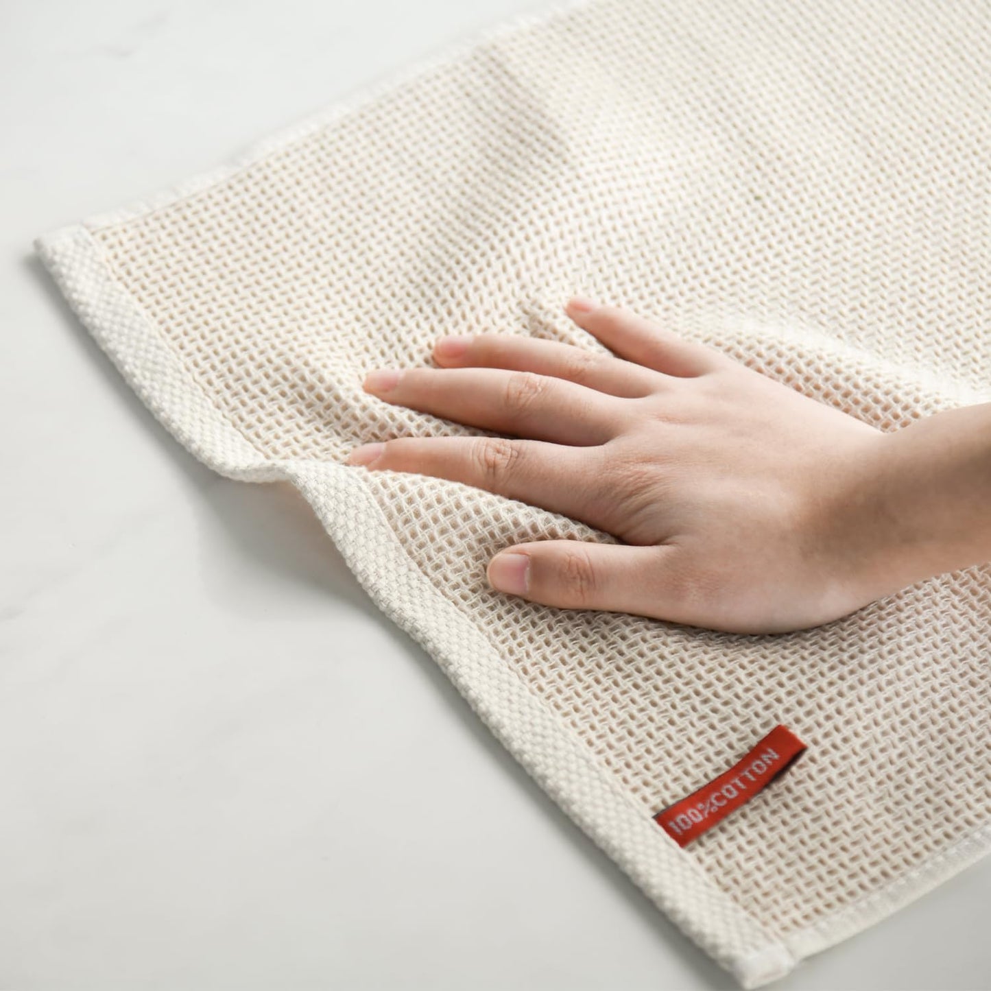 Artoid Mode 100% Cotton Beige Brown Dark Grey Waffle Weave Kitchen Dish Cloths, 12x12 Inch Ultra Soft Absorbent Quick Drying Kitchen Dish Towels Set of 6, Multicolor