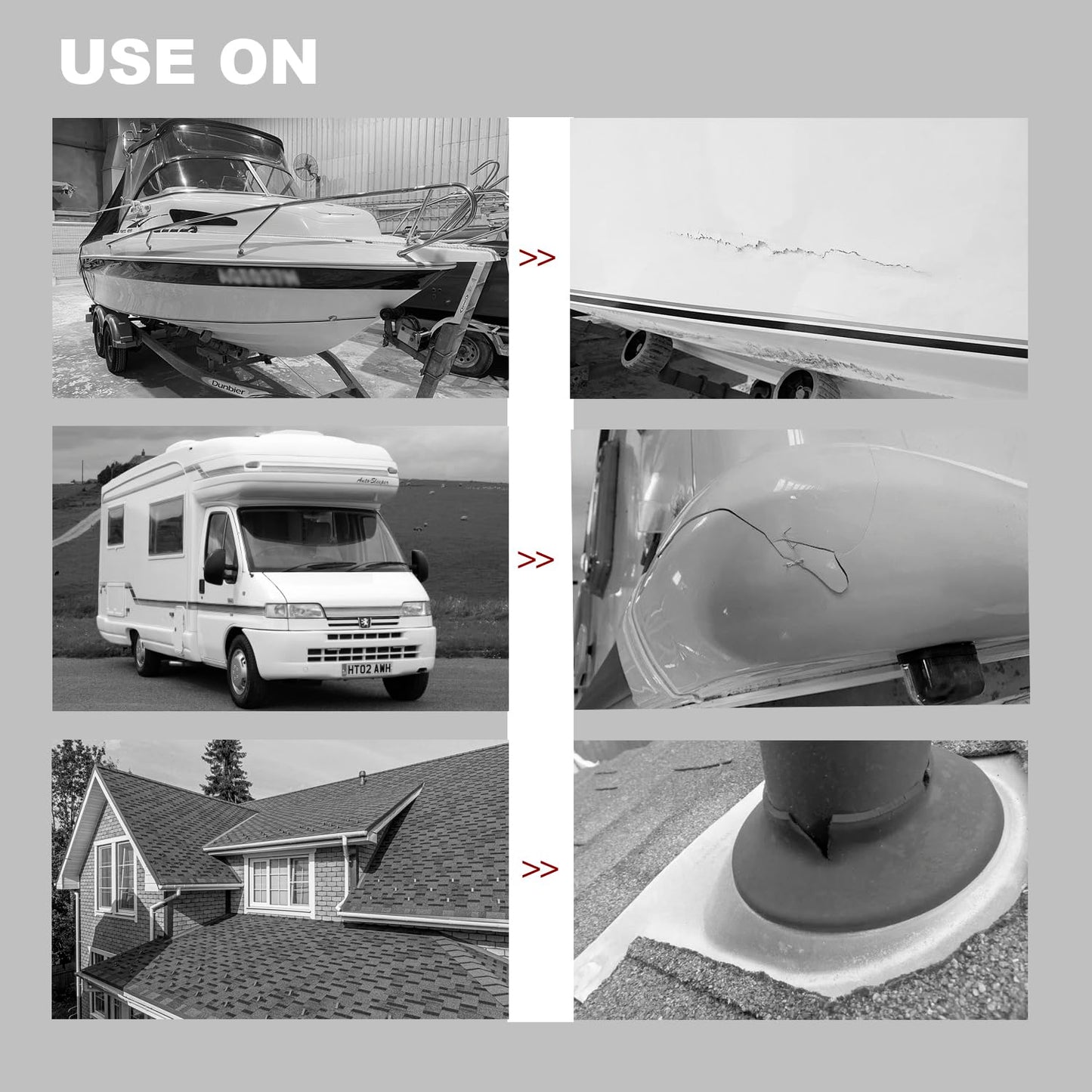 White RV Roof Sealant Tape, 8" x 25' Waterproof Repair Seal Tape – Extra Thick, UV-Resistant, Weatherproof Patch for Permanent Leak Sealing on RVs, Trailers, and Mobile Homes