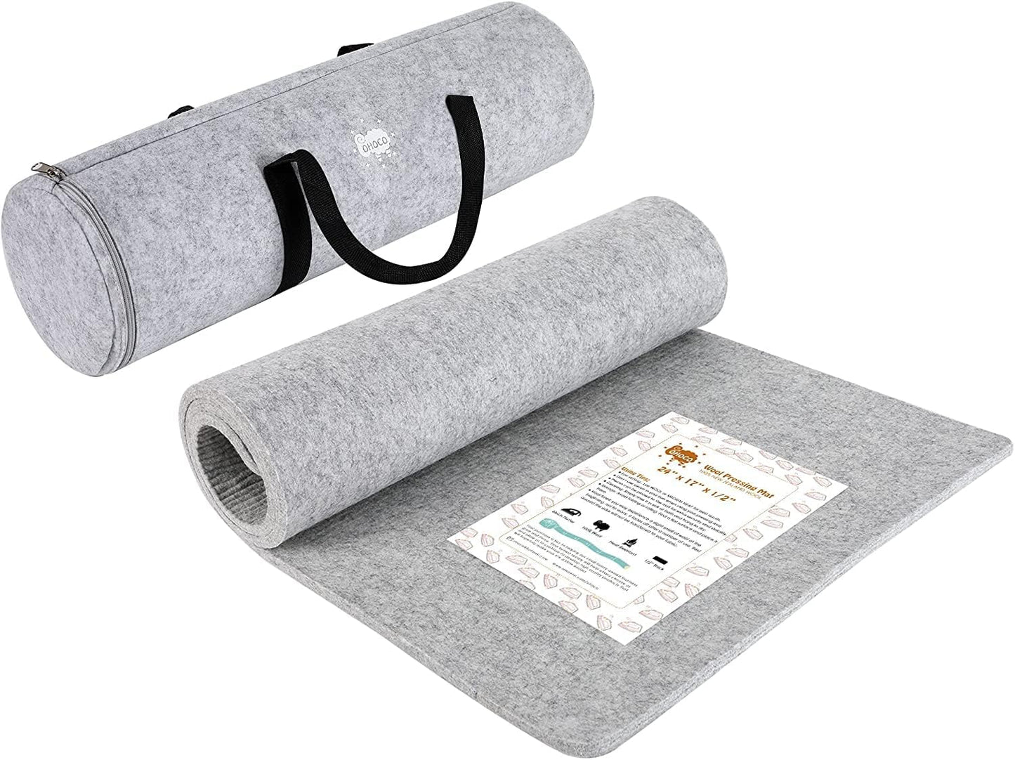 Wool Pressing Mat for Quilting - 15 x 54 XL Extra Large Felt Ironing Pad 3/8" Thick, 100% Wool Heat Resistant for Ironing, Sewing, Cutting on Ironing Board, Tabletop, Dryer, Countertop