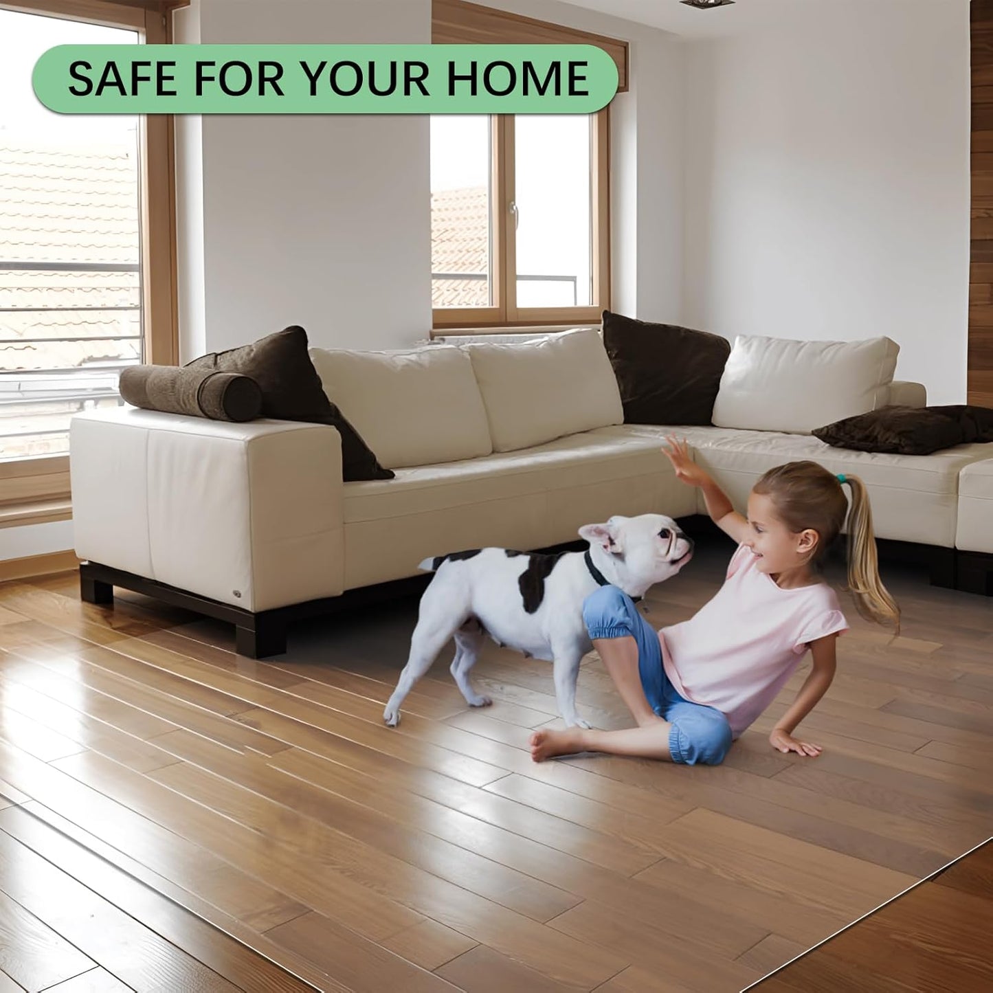 Kuyal Clear Chair Mat, Hard Floor Use, 6'×9' Transparent Office Home Floor Protector mat Chairmats (72" X 108" Rectangle)