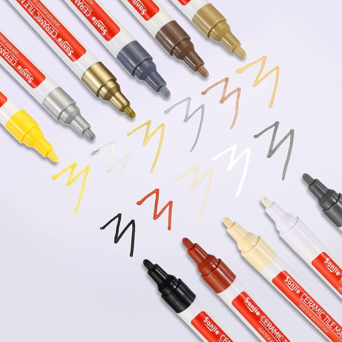 PATIKIL Grout Pen, 4 Pack Khaki Tile Marker Waterproof Grout Sealer Pen Tile Repair Pens Paint Pens for Wall Floor Bathroom Kitchen Refresh