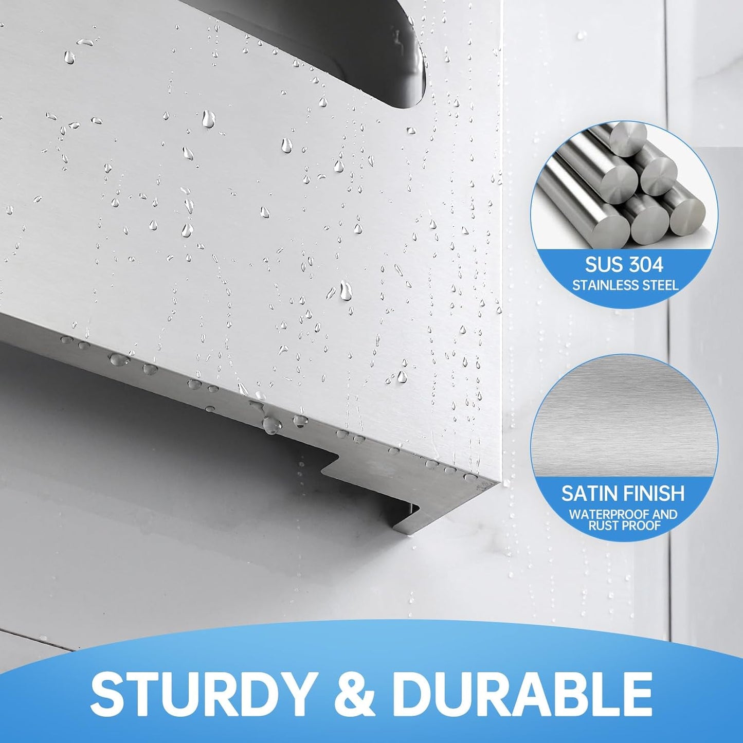 2 Packs Toilet Seat Cover Dispenser Wall Mounted SUS 304 Stainless Steel Brushed