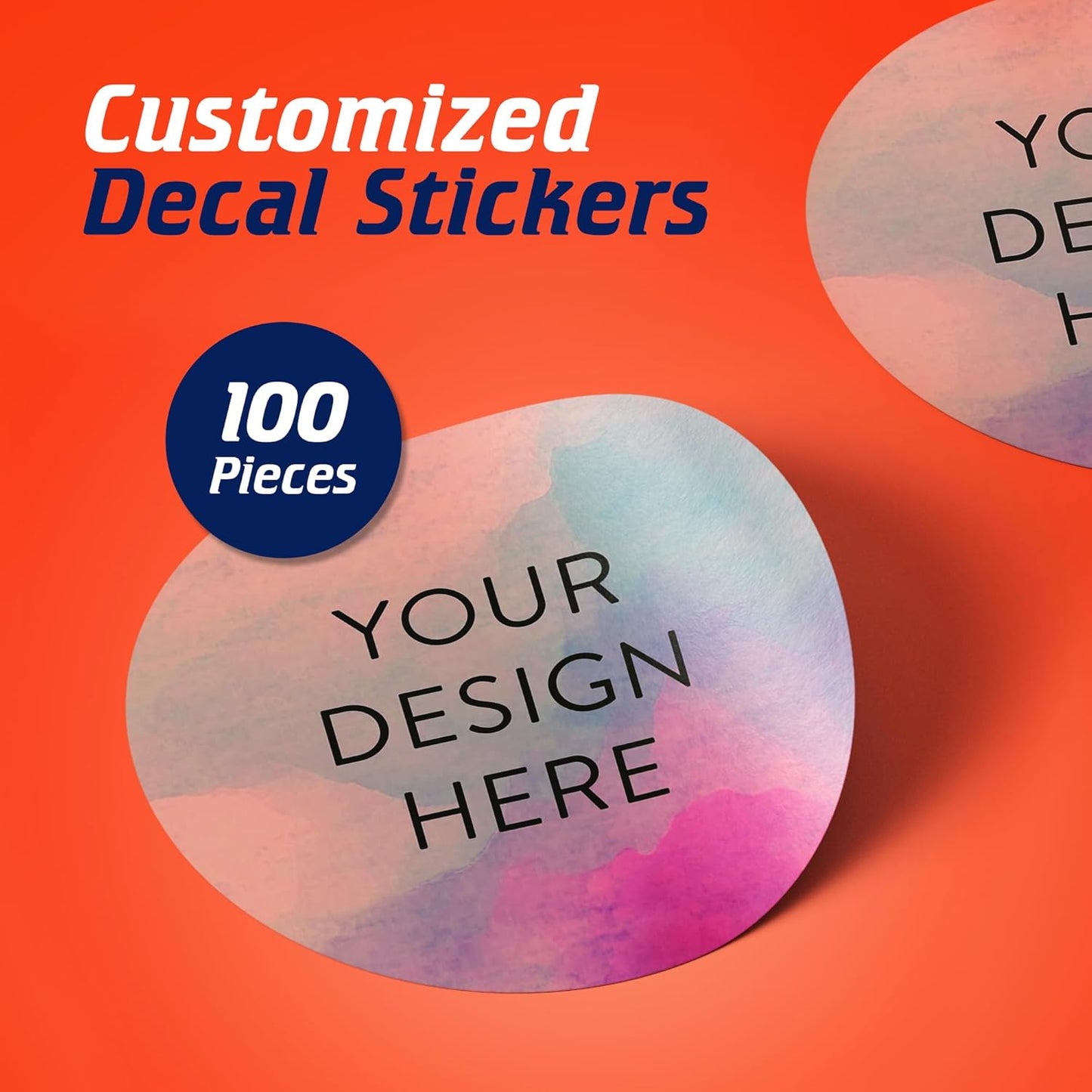 100 Custom Vinyl Stickers - Upload Your own Image, Text, Design, Logo - Personalized Logo Labels for Handmade, Packaging, Bottle, Jars, Candle, Brand Stickers (Rose, 3x3)