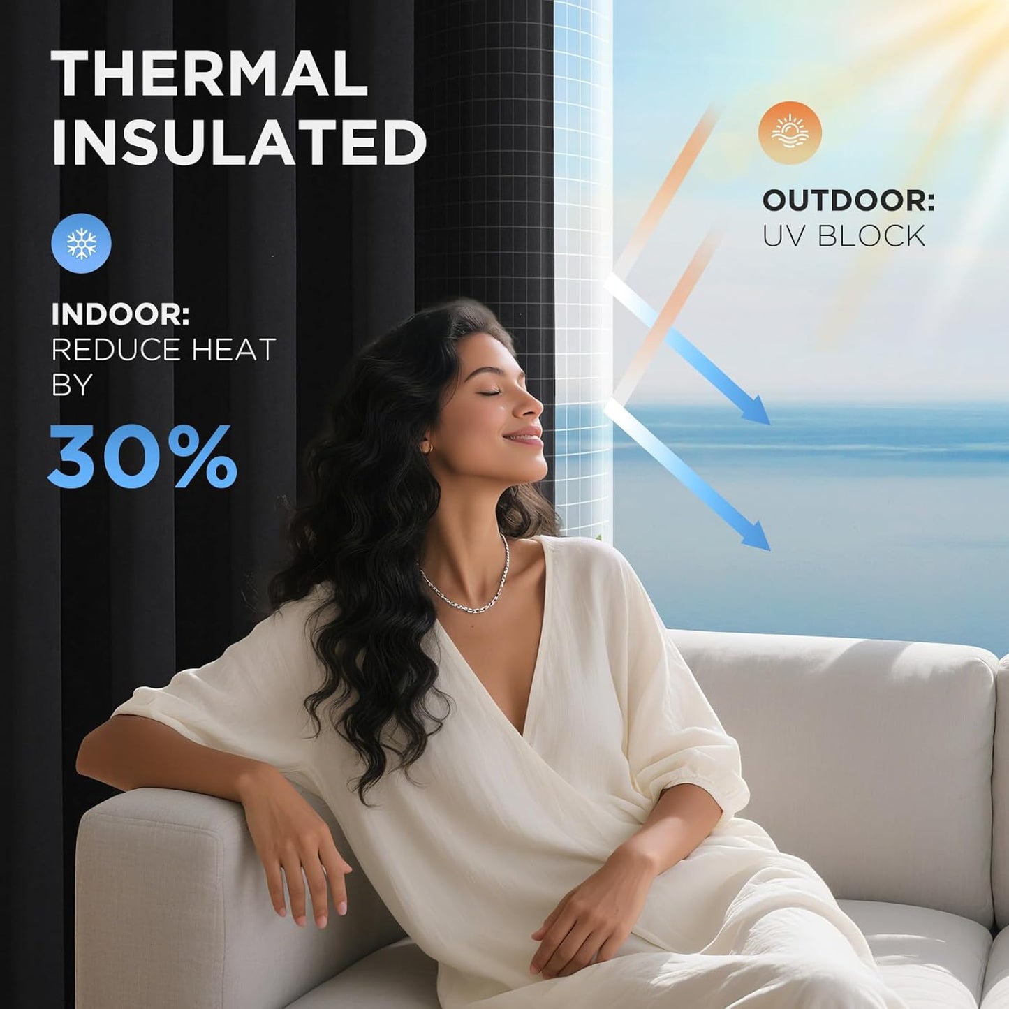 Joydeco Blackout Door Curtain for Doorway Privacy 78 Inches Long, Grommet Closet Curtain for Open Closet, Room Divider for Bedroom Living Room (Black, 40Wx78L, 1 Panel)