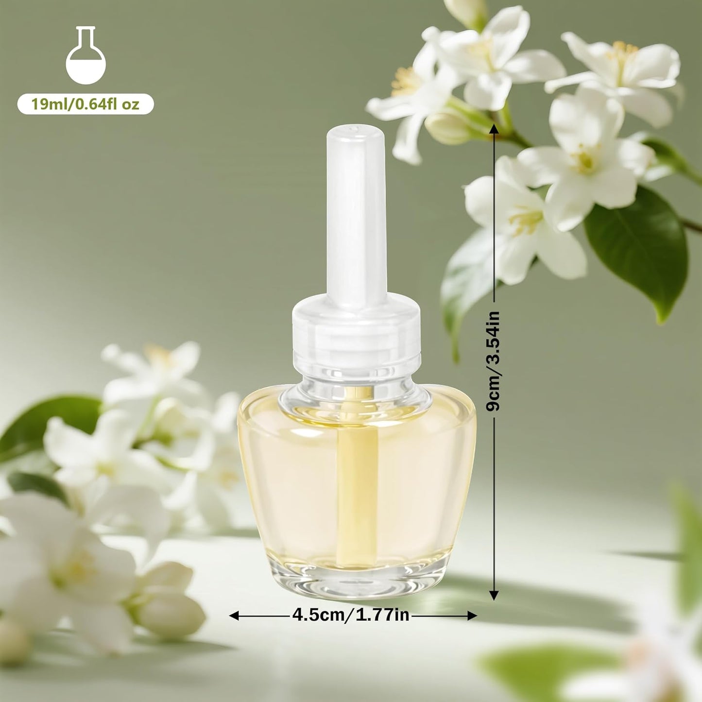 Plug-in Refills Home Plug-in Air Freshener - Jasmine Essential Oil Refills 6 Count Long-Lasting Fragrance - For Room and Bathroom Wall Compatible with Air Wick,Compatible with Glade