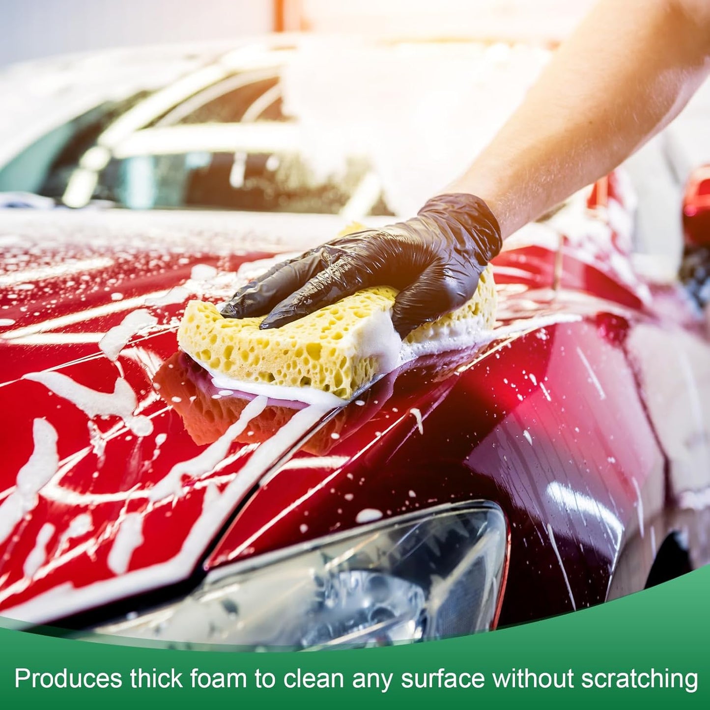 12-Pack Kitchen Sponges, Condense Eco Cellulose Non-Scratch Scrub Heavy Sponge for Kitchen/Household/Bathroom, Clean Tough Messes Dish Scrubber [Yellow]