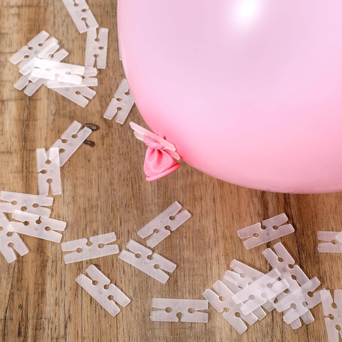 300 Pcs Balloon Ties Plastic Balloon Clips for Sealing, H Shape Bulk Balloons Tying Tool for Wedding Party Christmas Birthday Decoration, Fast Knot and Seal Balloons