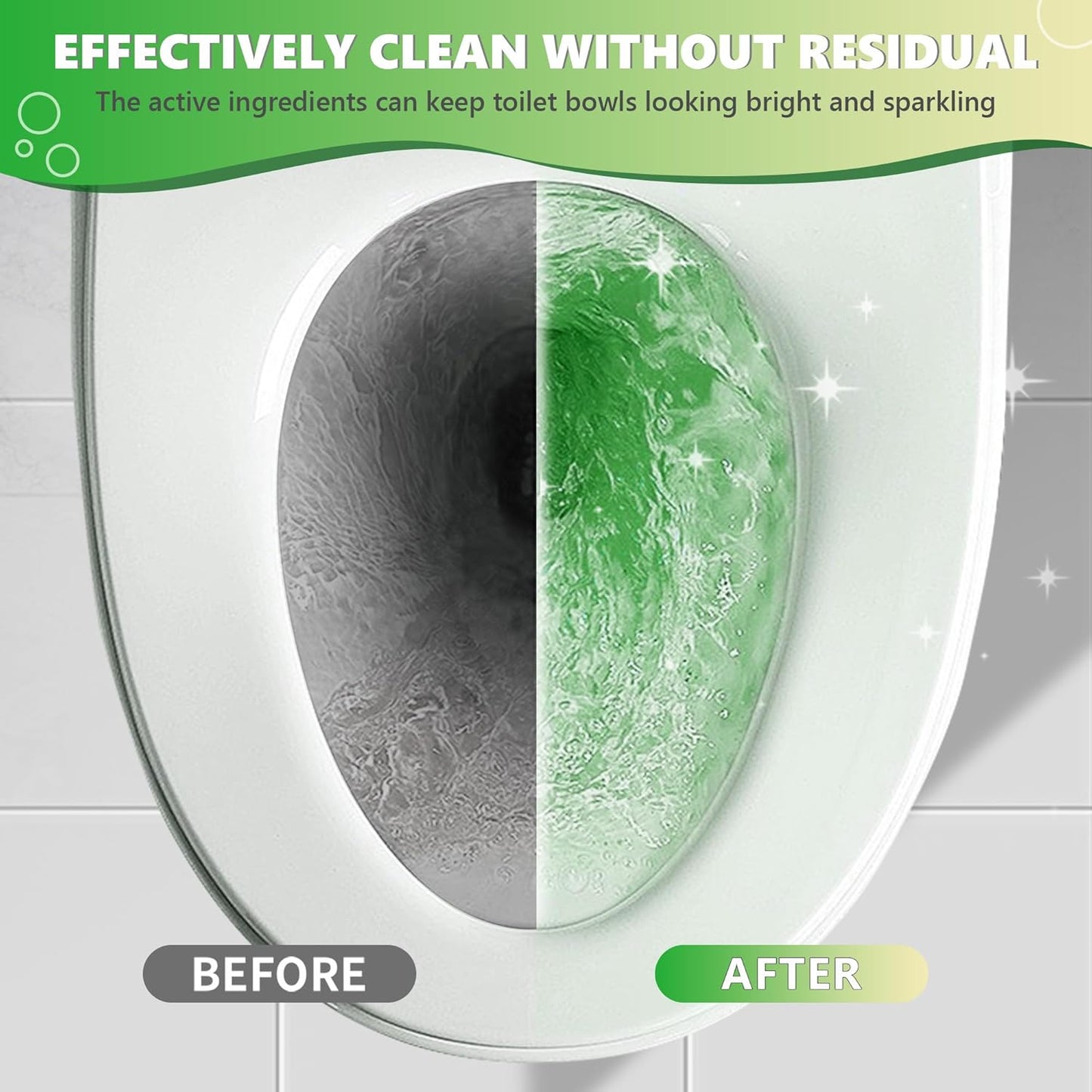 Toilet Bowl Cleaner Tablets, Automatic Toilet Bowl Cleaners, Long-Lasting Toilet Tabs Drop in Tank for Deodorizing & Descaling, Green & Yellow, 20 Packs