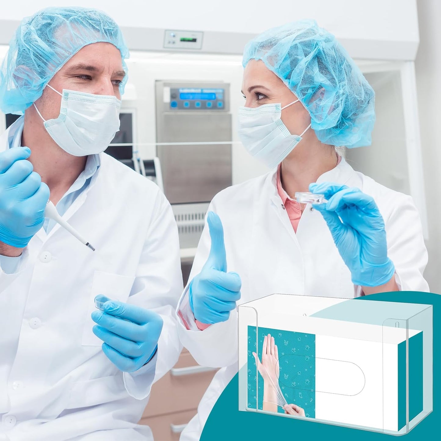 2 Pack Glove Holder for Wall Mount: Magnetic Gloves Box Holder, Clear Acrylic Kitchen Rack, Acrylic Disposable Rubber Latex Glove Dispenser