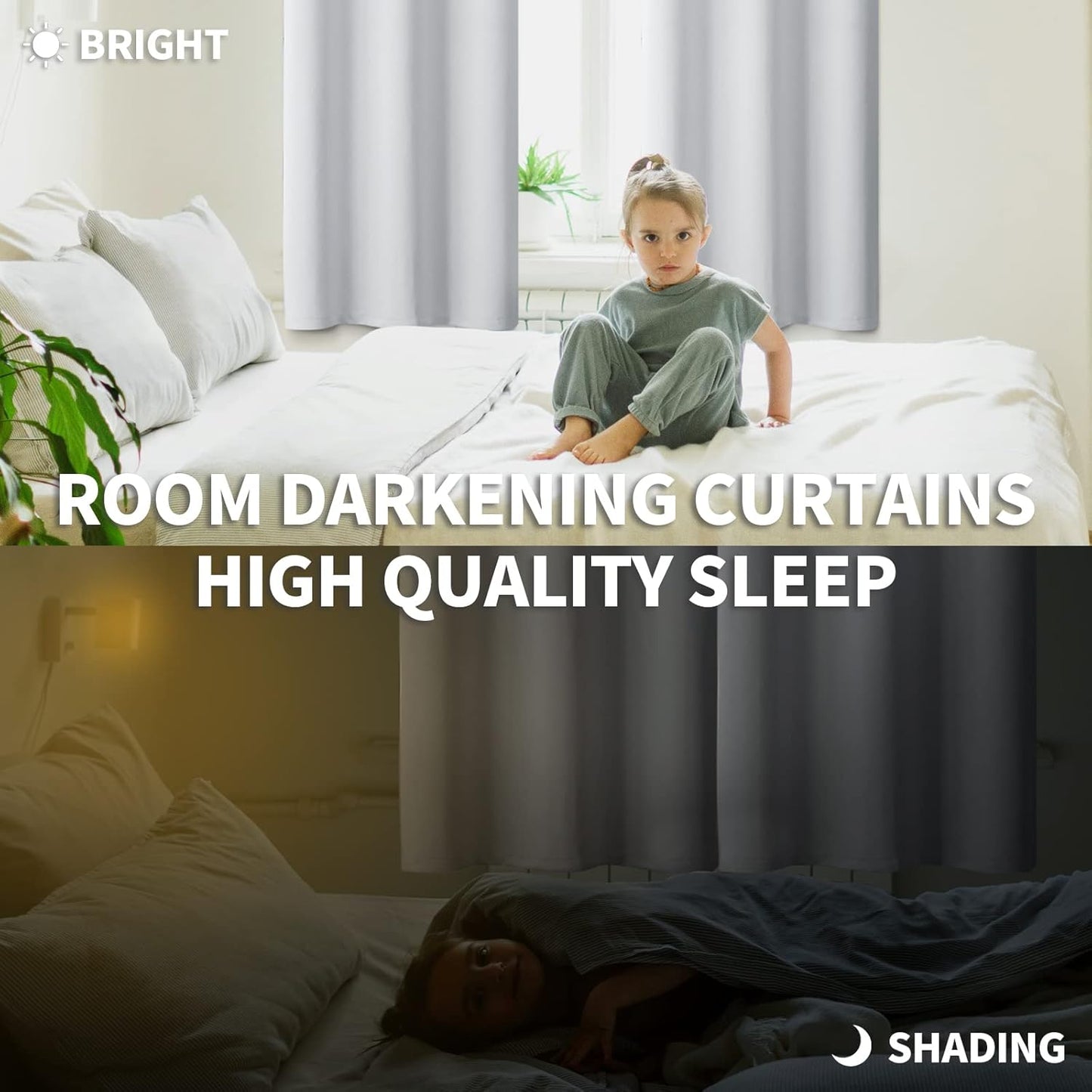 BGment Short Curtains 30 Inches Length for Kitchen Cafe Bathroom - Rod Pocket 42 Inch Wide Room Darkening Drapes for Basement Camper Small Window, Greyish White, 2 Panels, 42 x 30 Inch