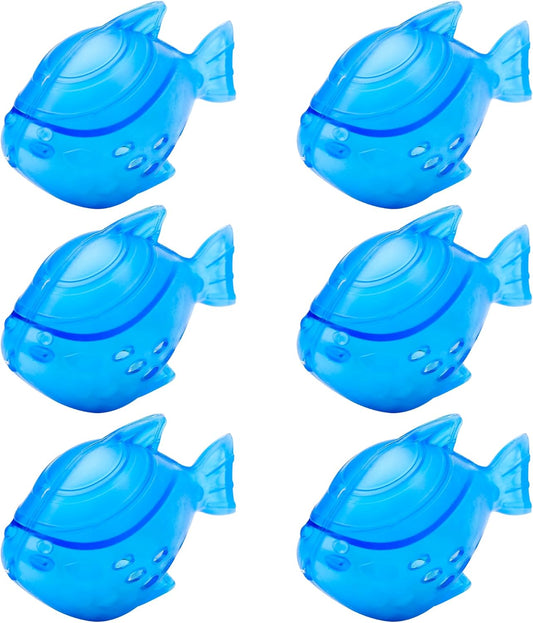 Funmit 6 Pack Universal Humidifier Cleaner Fish Compatible with Almost All Humidifiers and Fish Tanks, Purifies Water, Prevents Hard Water Build-Up, Reduces Scale, Blue