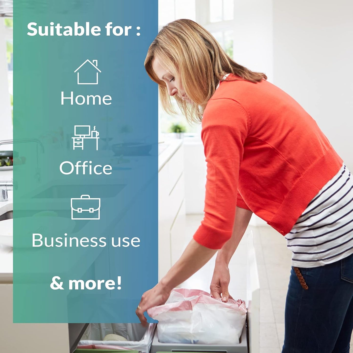 Reli. 6-10 Gallon Trash Bags Drawstring | 500 Count Bulk | 22"x23" | 6, 8, 10 Gallon Drawstring Garbage Bags | White Trash Can Liners | Small - Medium