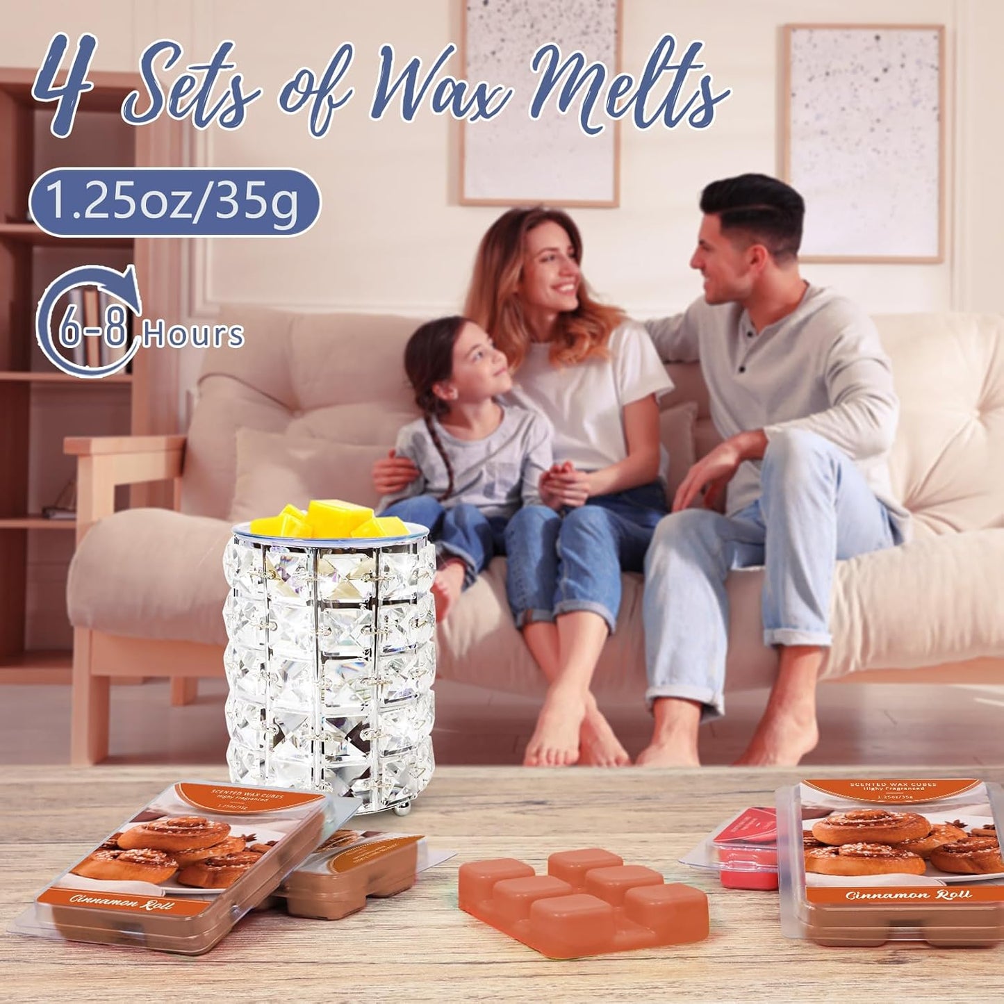 SCENTORINI Wax Melts, Fall Wax Melts, Pack of 4, Cinnamon Roll Scent, for Candle Making and Home Fragrance