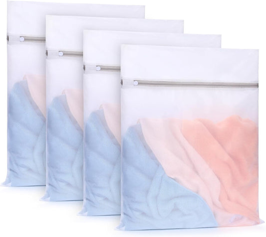 Muchfun 3Pcs Durable Fine Mesh Laundry Bags for Delicates 16 x 20 Inches (3, Large)