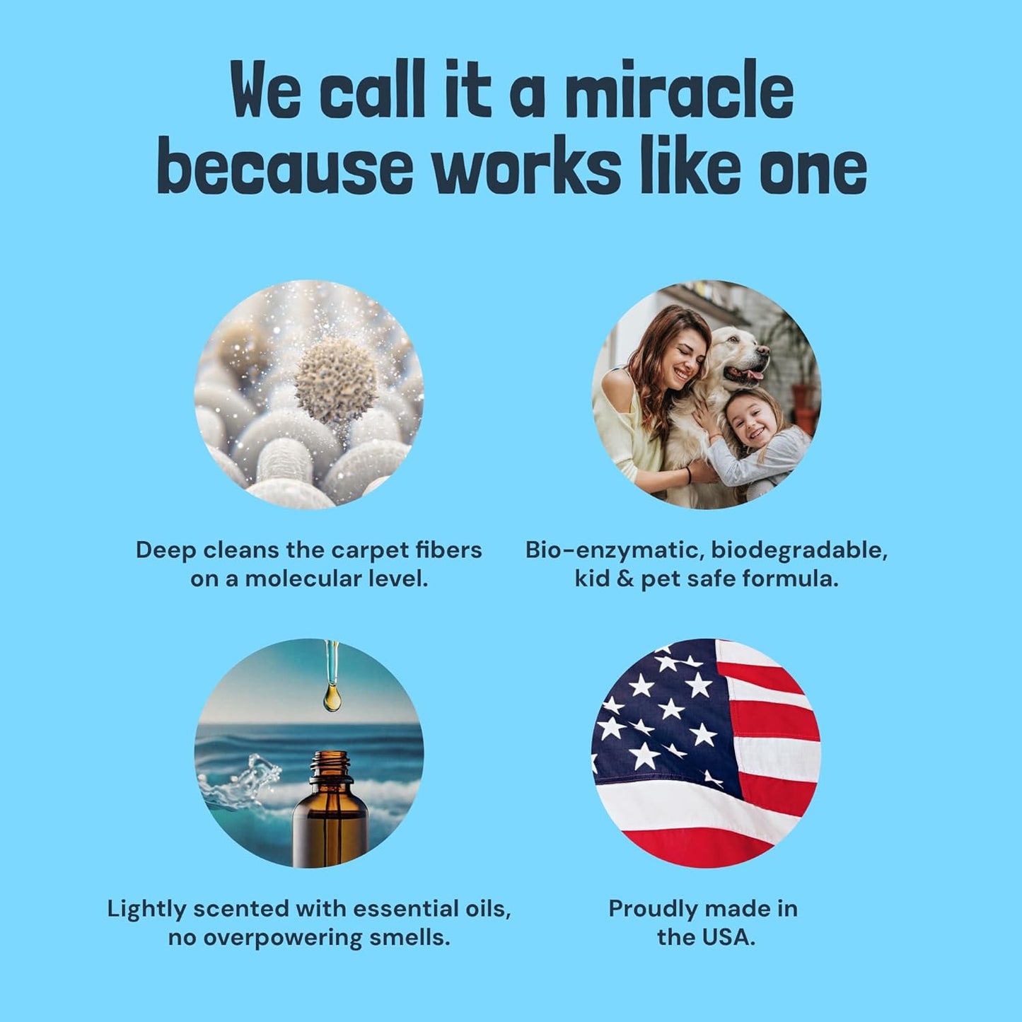 Sunny & Honey Carpet Cleaner Solution - 32 Fl Oz, Fresh Summer Scent - Rug Shampoo & Upholstery Cleaning Solution - Pet Odor Eliminator & Pet Stain Remover