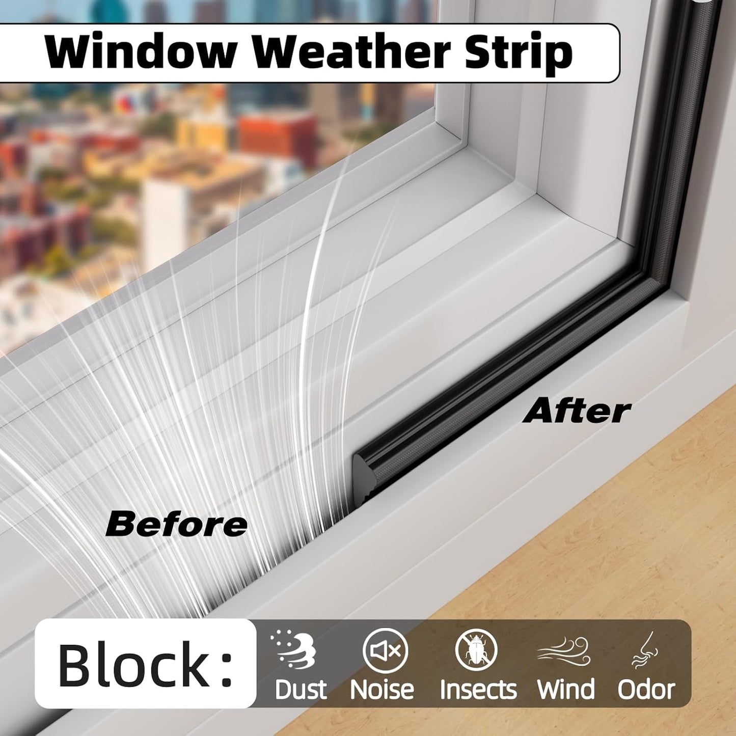 3Pcs×196" Wedge Weather Stripping Door Seal Strip for Door Frame & Window,Self Adhesive Window Insulation Draft Stopper Seal for Winter,Gray Foam Door Gap Filler for Soundproofing Light Blocker,Black