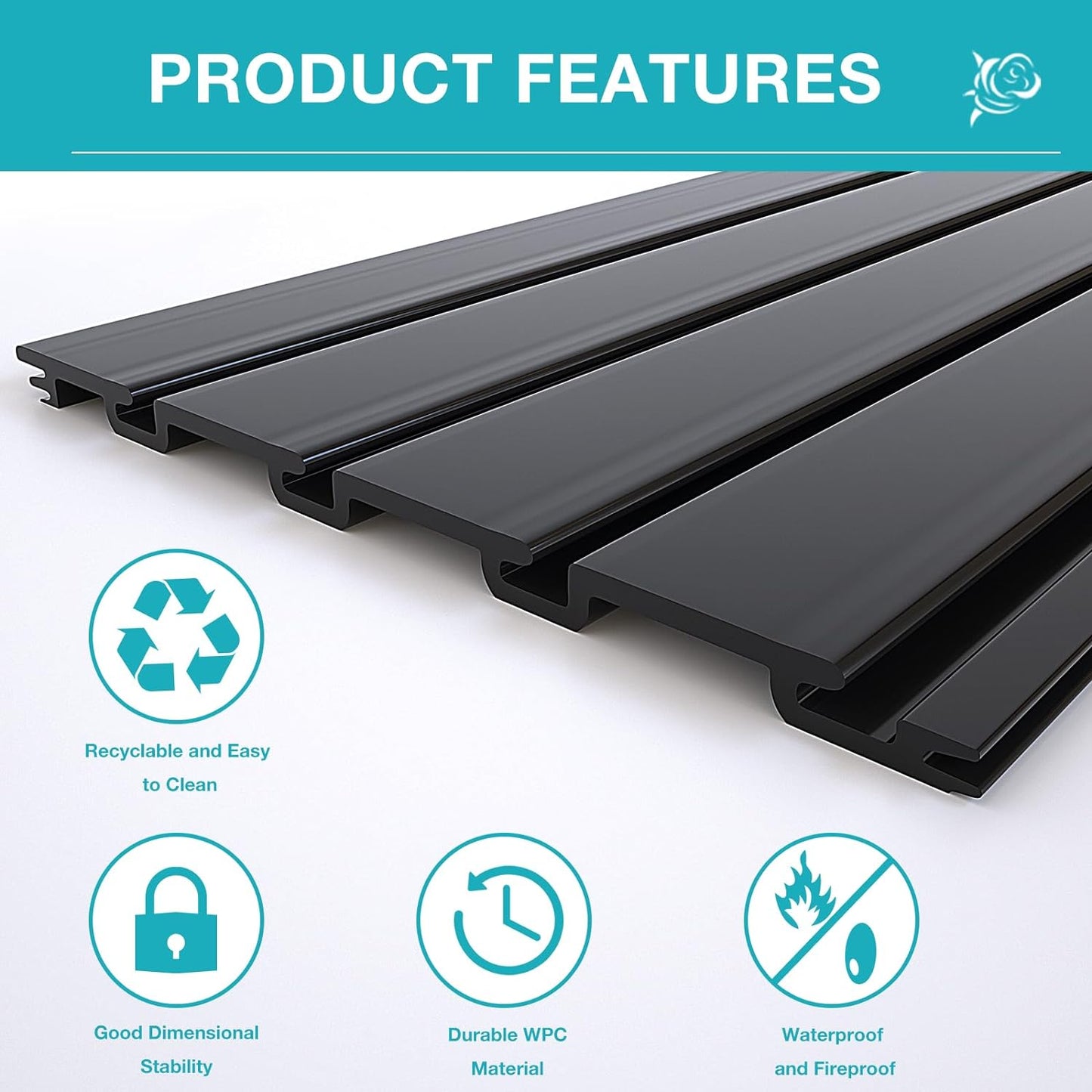 NeatiEase Slatwall Panel Wall Storage Systems, 2 x 4ft Slat Wall Paneling Garage Wall Organizer, Heavy Duty Wall Mounted PVC Wall Rack (Black)