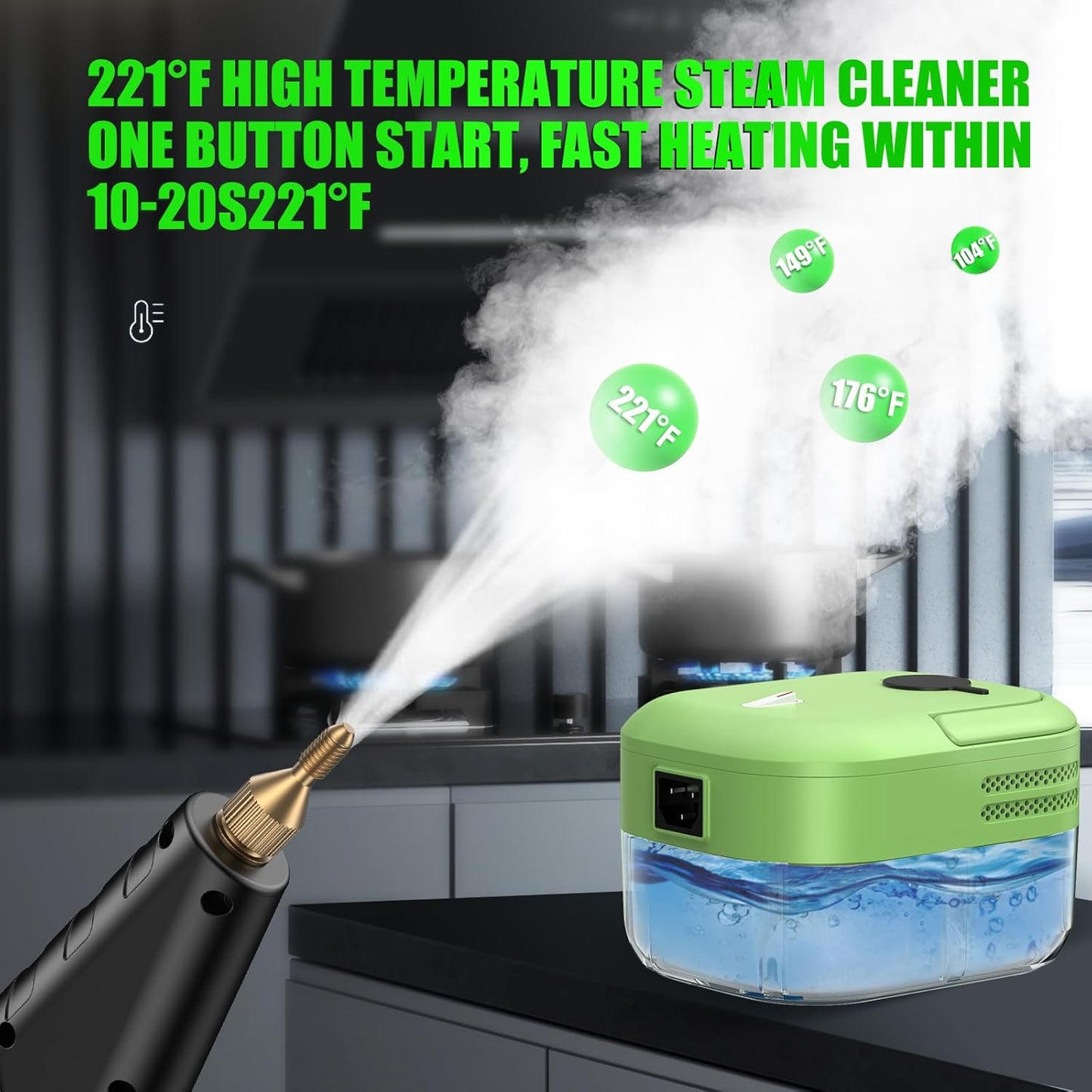 8-in-1 Handheld Steam Cleaner, 2200W High Pressure Steam Cleaner, 1.2L Portable Car Steam Cleaner for Home Kitchen, Bathroom, floor and Car Cleaning, 10s Fast Heating High Pressure Steam Cleaning