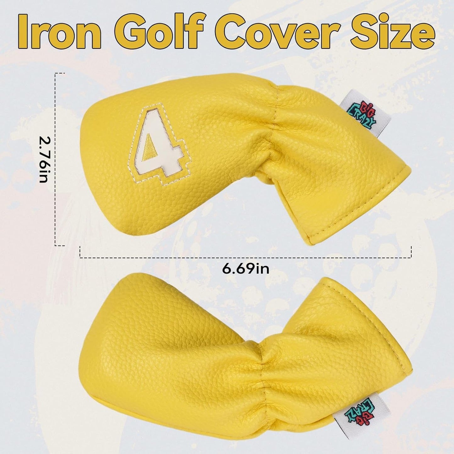 Big Crazy Golf Iron Covers, 10pcs Colorful Iron Head Covers, Long Neck and Elastic Closure for Club Protect, Golf Iron Head Covers Set for Man and Woman