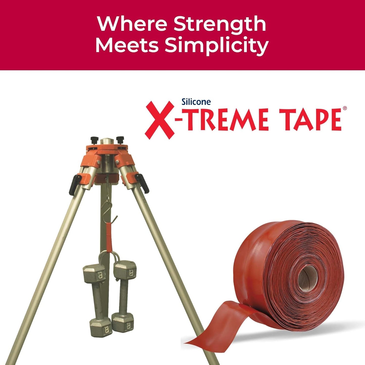 X-Treme Tape MOCAP Heavy Duty Electrical Tape, Self-Fusing Silicone Rubber, Waterproof & Insulating Flexible Tape, Electrical for Hose, Automotive, Outdoor & Repairs - 1" x 10ft Roll- Iron Oxide Red