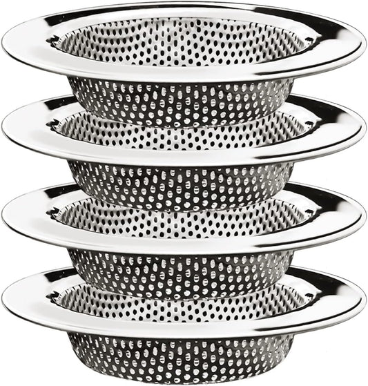 4-Piece Kitchen Sink Strainers - 4.5 Inch Stainless Steel Sink Drain Filter with Food Scraps Catcher