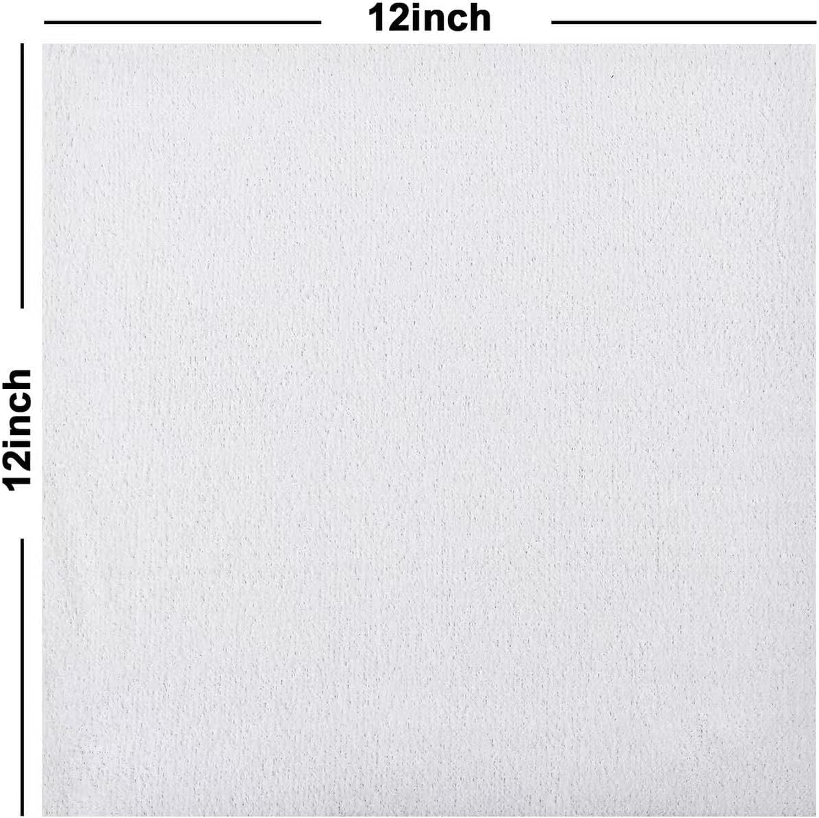 Tricol Clean Profesional Resuable Lint Free Microfiber Edgeless Cleaning Cloth 50PK Cleaning Rags,Absorbent Microfiber Wipes in Dispenser Box for Housekeeping, Car Cleaning (12 * 12 Inches) (white1)