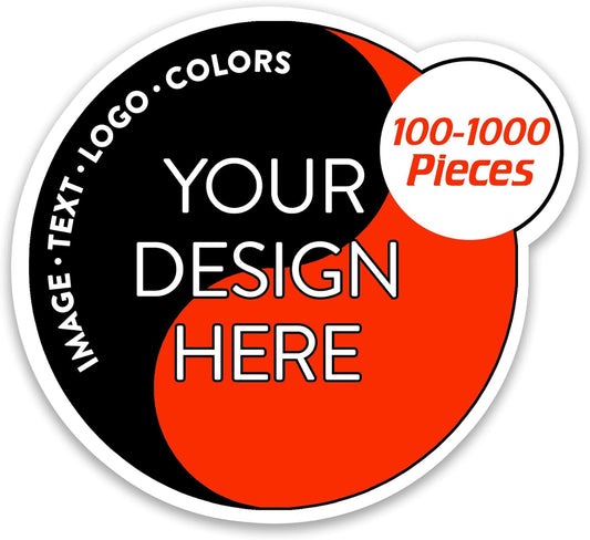 5-1000 Custom Vinyl Stickers - Upload Your own Image, Text, Design, Logo - Personalized Logo Labels for Handmade, Packaging, Bottle, Jars, Candle, Brand Stickers (Black, 3x3)